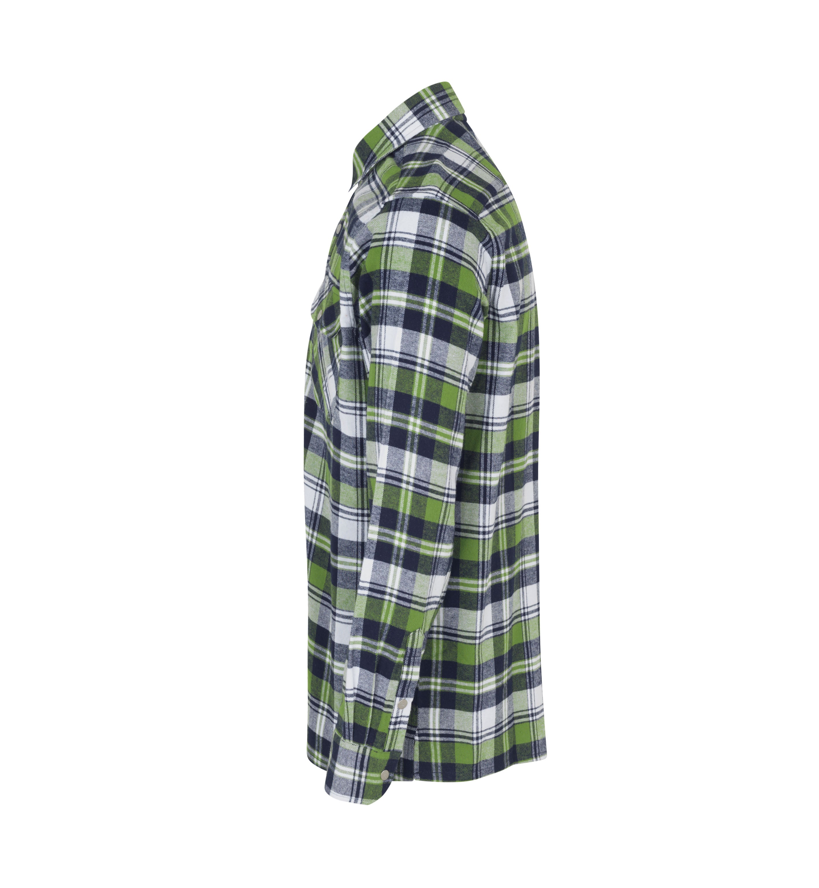 ID 0204 Green leaf skjorte | trykknap nærbillede med tryk