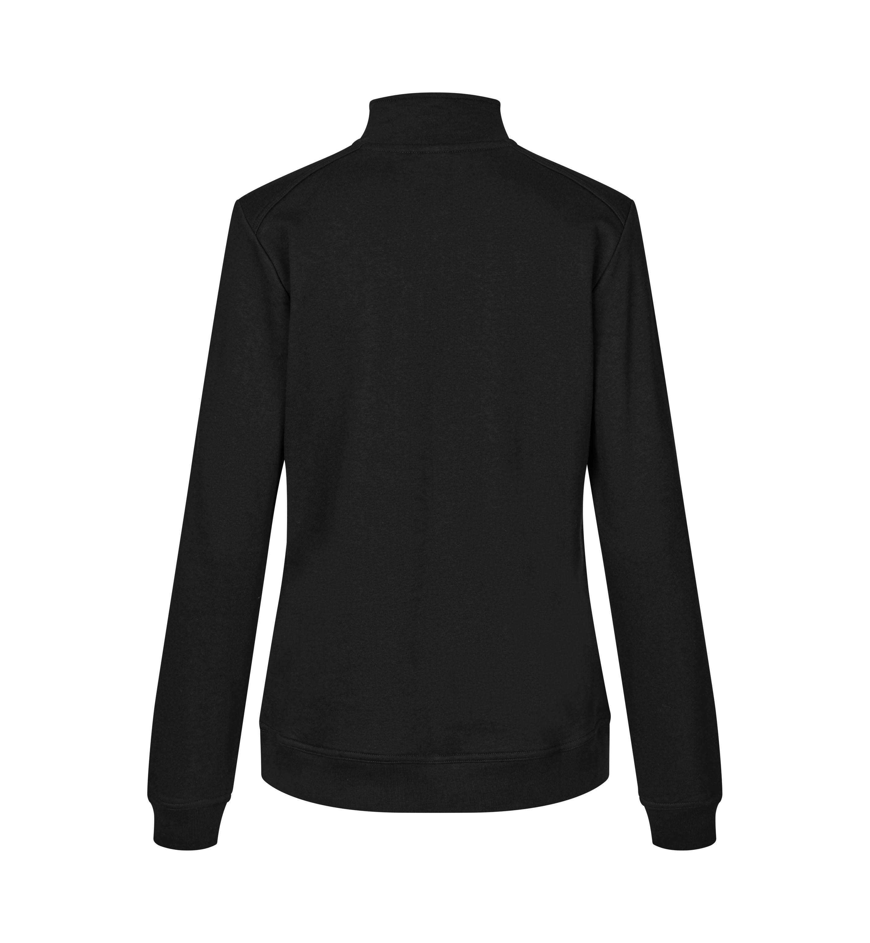 ID 0385 PRO Wear CARE sweat | ubørstet | ¼ zip | dame nærbillede med logo