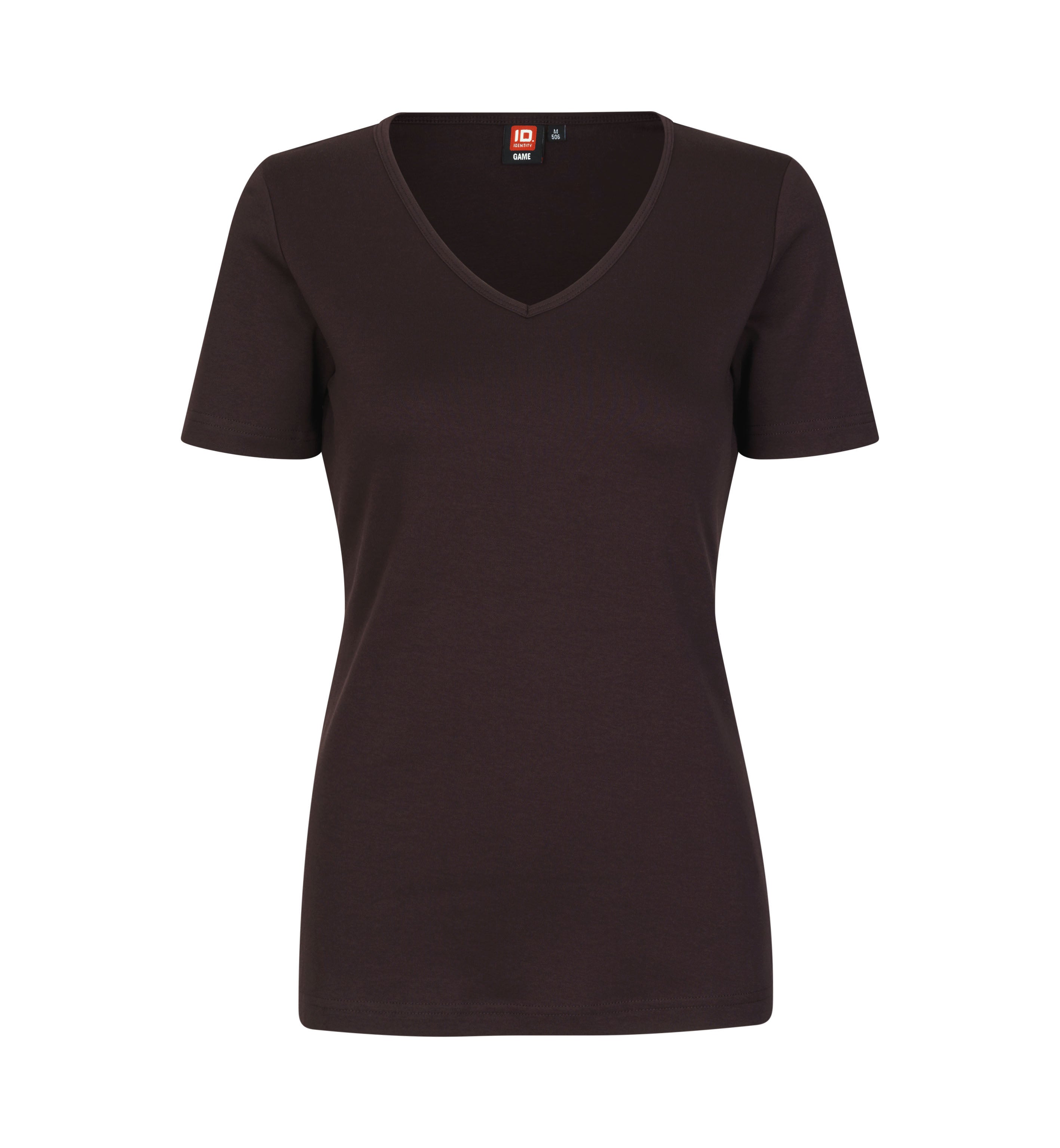ID 0506 Interlock T-shirt | v-hals | dame materiale med firmalogo