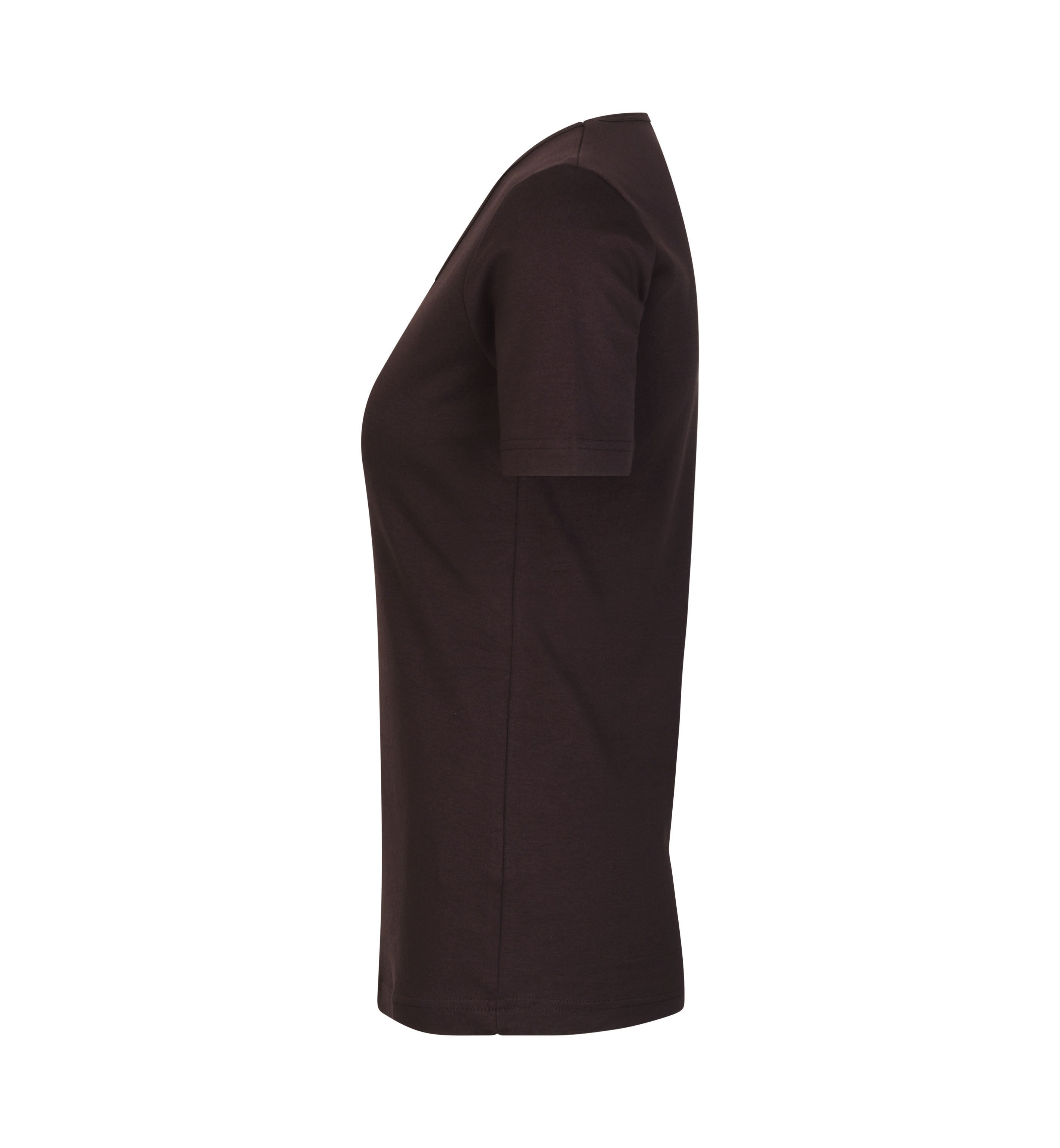 ID 0506 Interlock T-shirt | v-hals | dame produktbillede med tryk