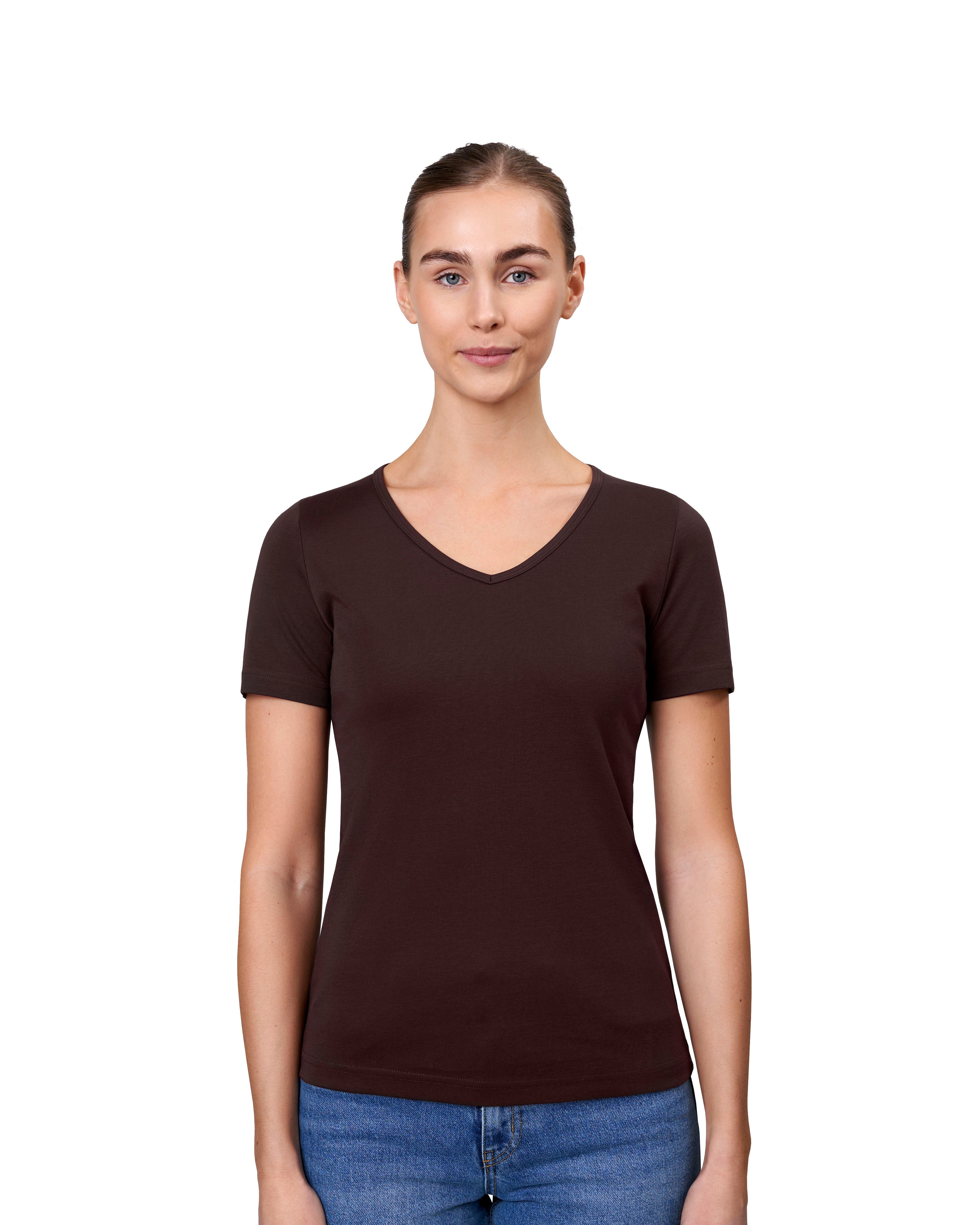 ID 0506 Interlock T-shirt | v-hals | dame detalje med firmalogo