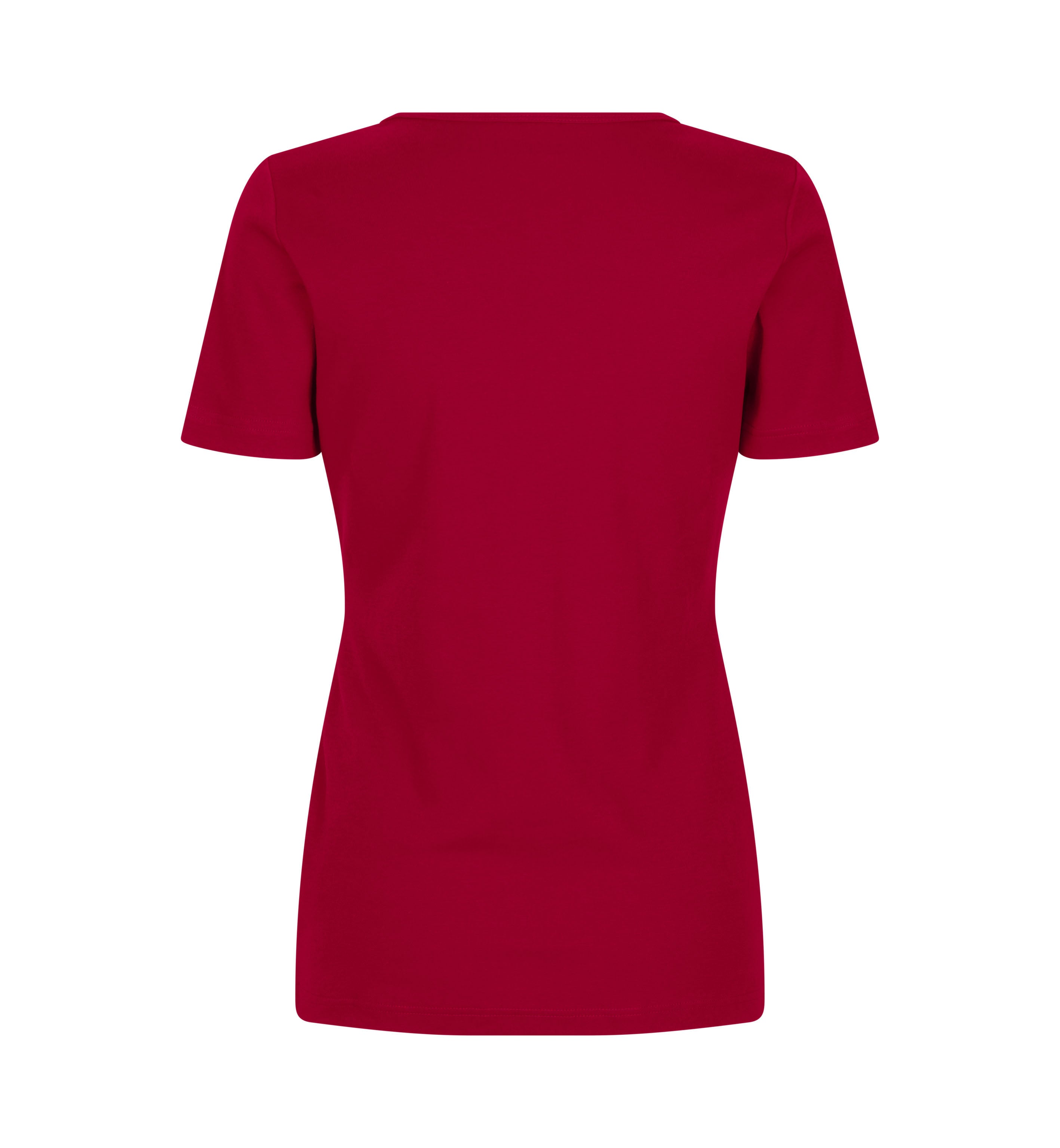ID 0506 Interlock T-shirt | v-hals | dame nærbillede til broderi