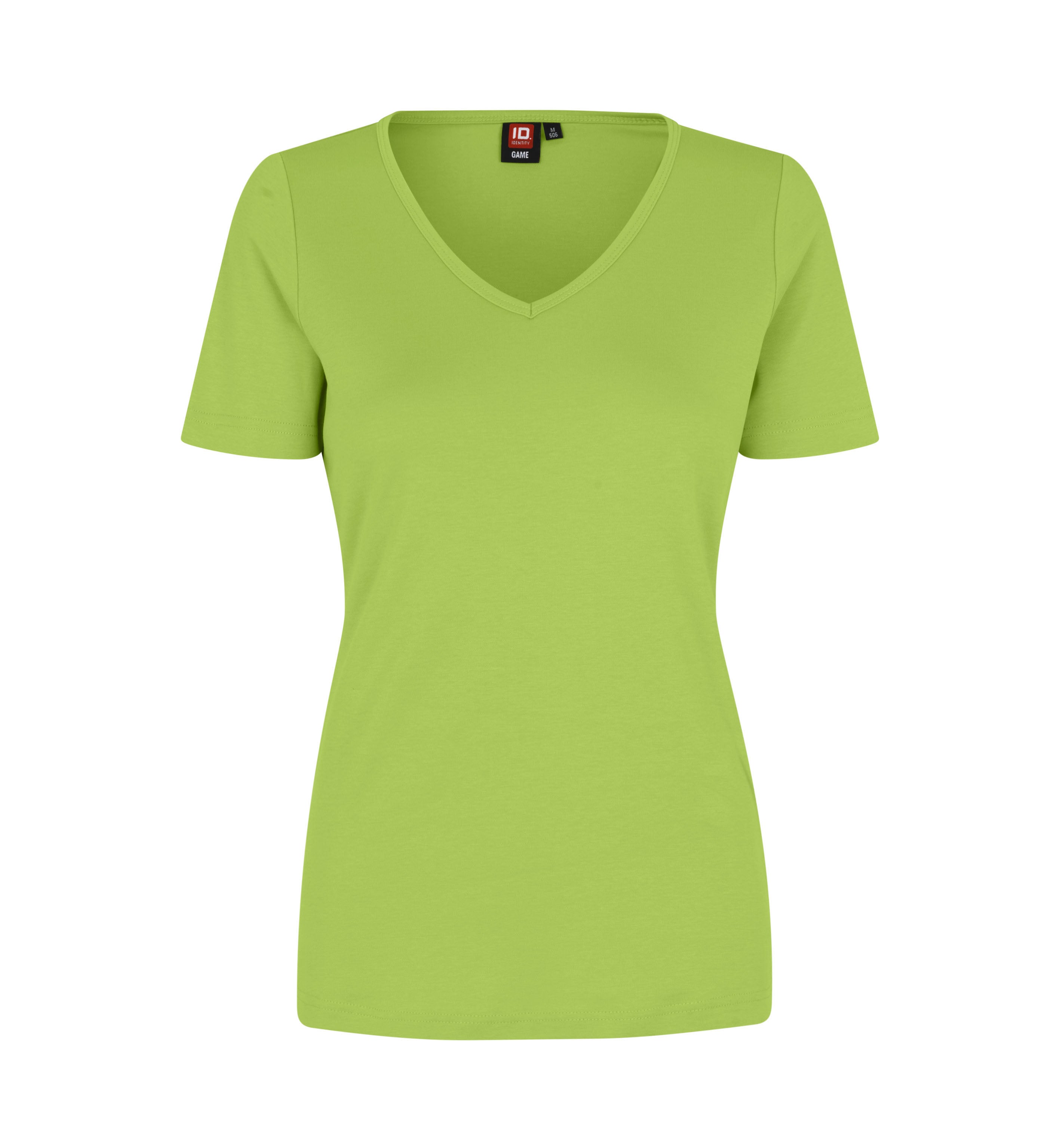 ID 0506 Interlock T-shirt | v-hals | dame detalje med tryk