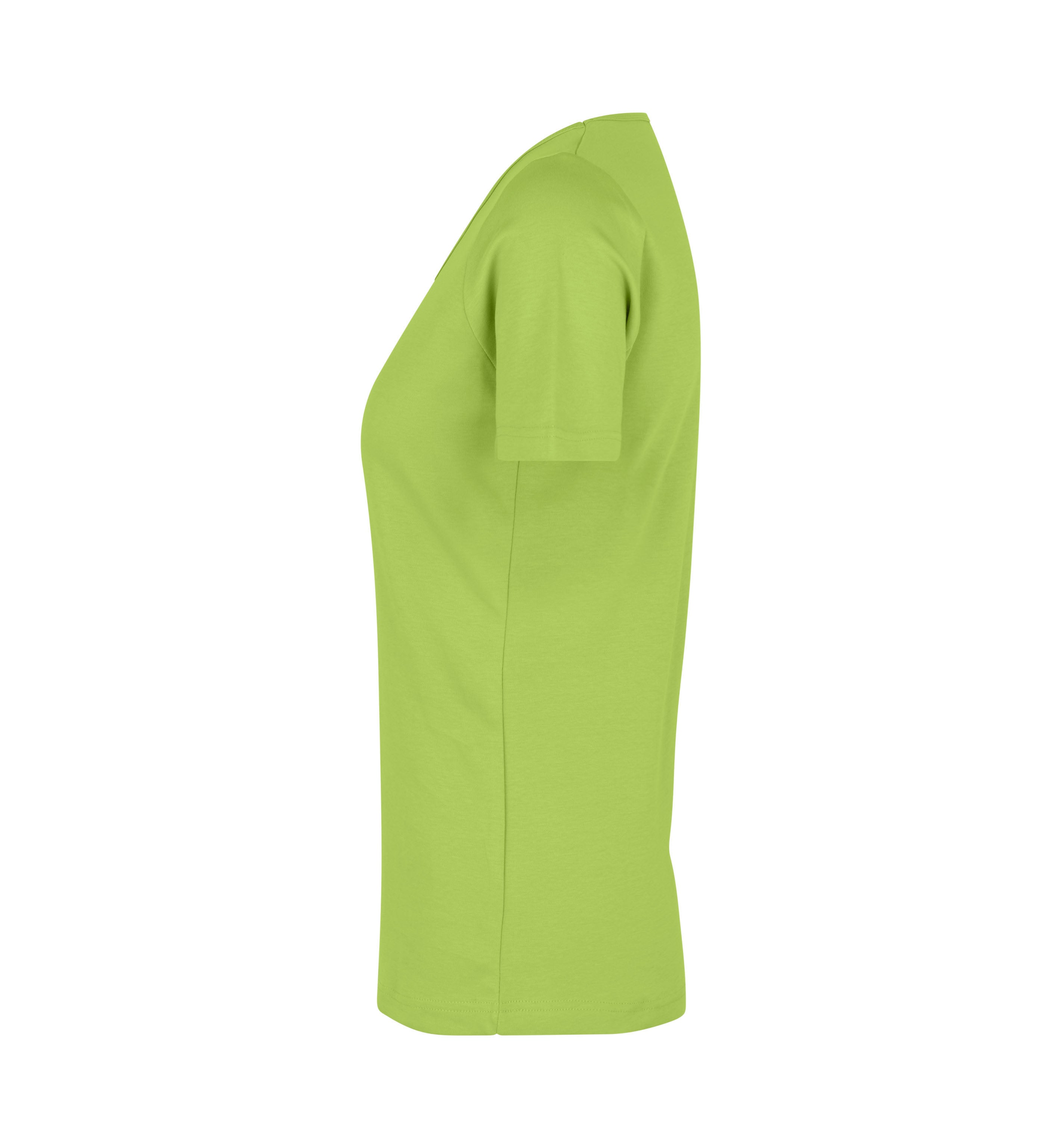 ID 0506 Interlock T-shirt | v-hals | dame nærbillede med firmalogo