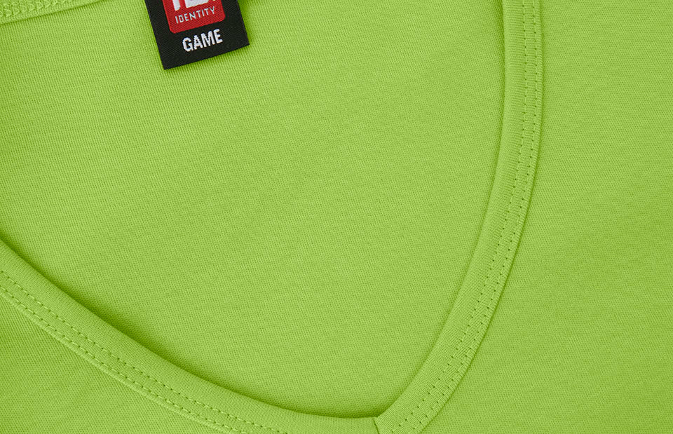 ID 0506 Interlock T-shirt | v-hals | dame produktbillede med logo