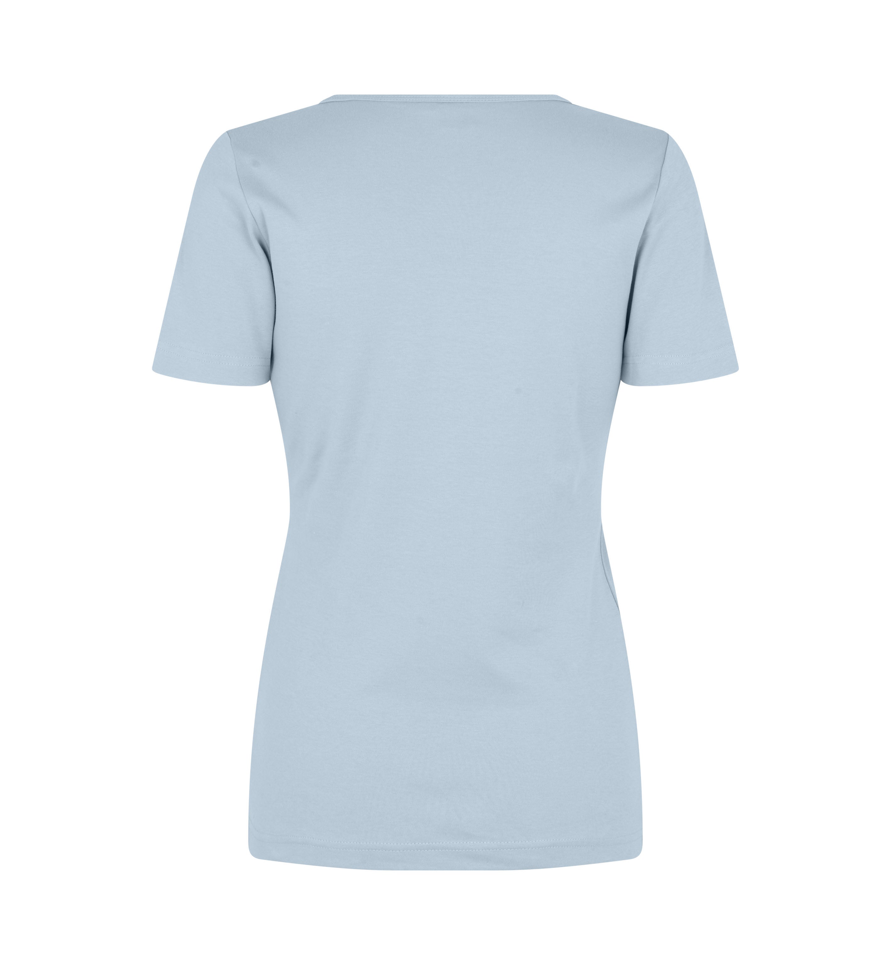 ID 0506 Interlock T-shirt | v-hals | dame nærbillede til broderi