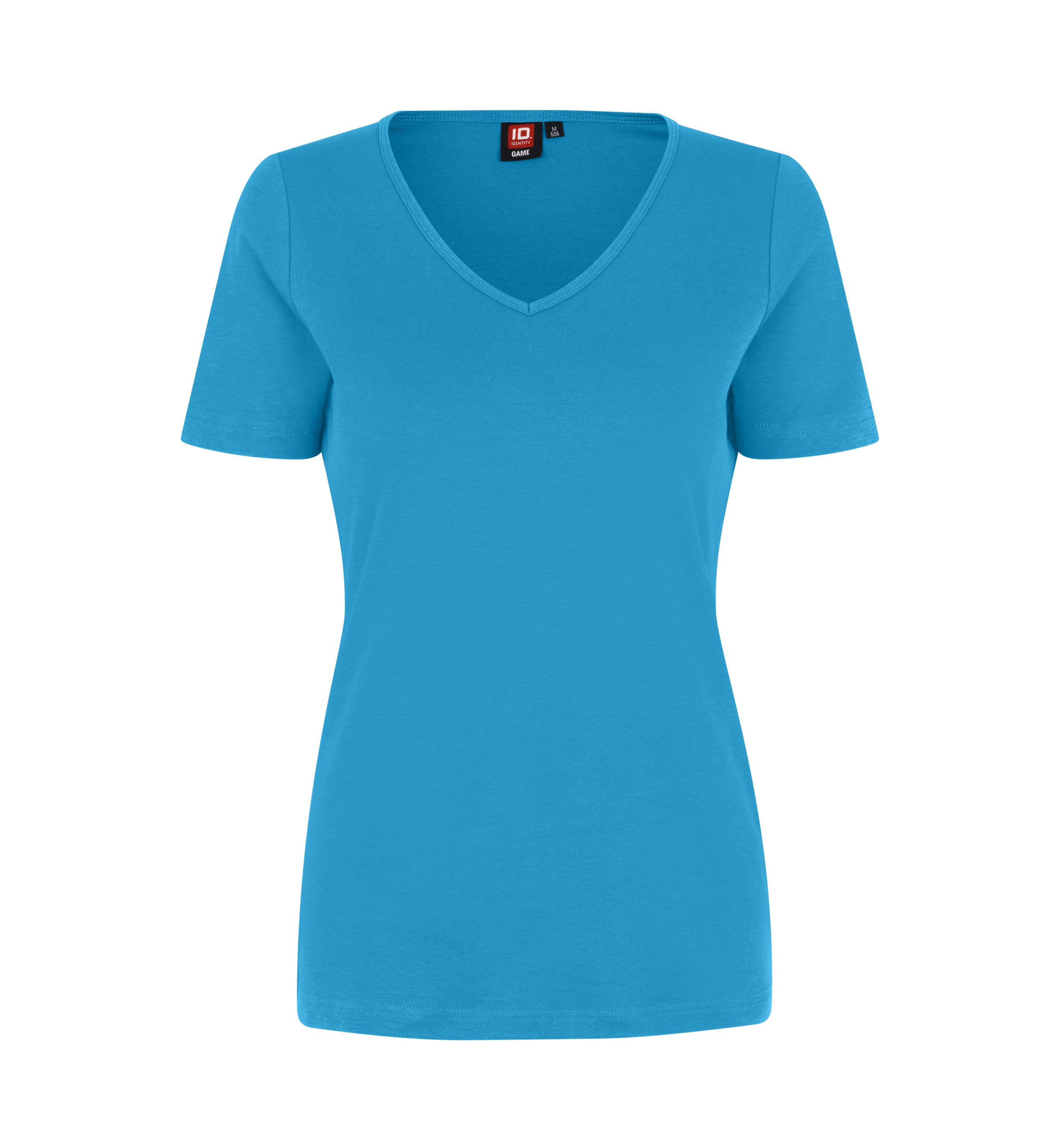 ID 0506 Interlock T-shirt | v-hals | dame detalje med tryk