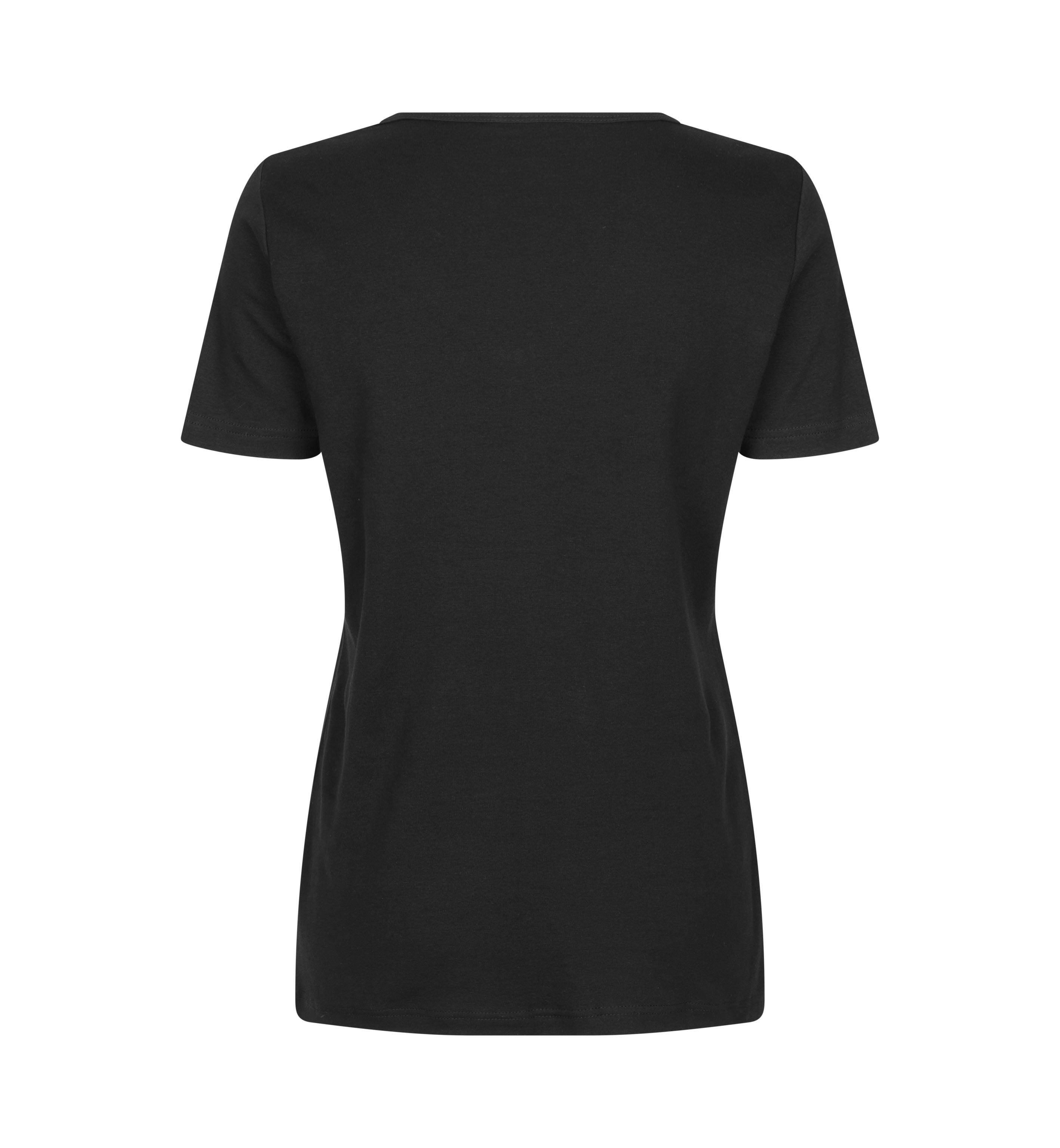 ID 0506 Interlock T-shirt | v-hals | dame nærbillede til broderi
