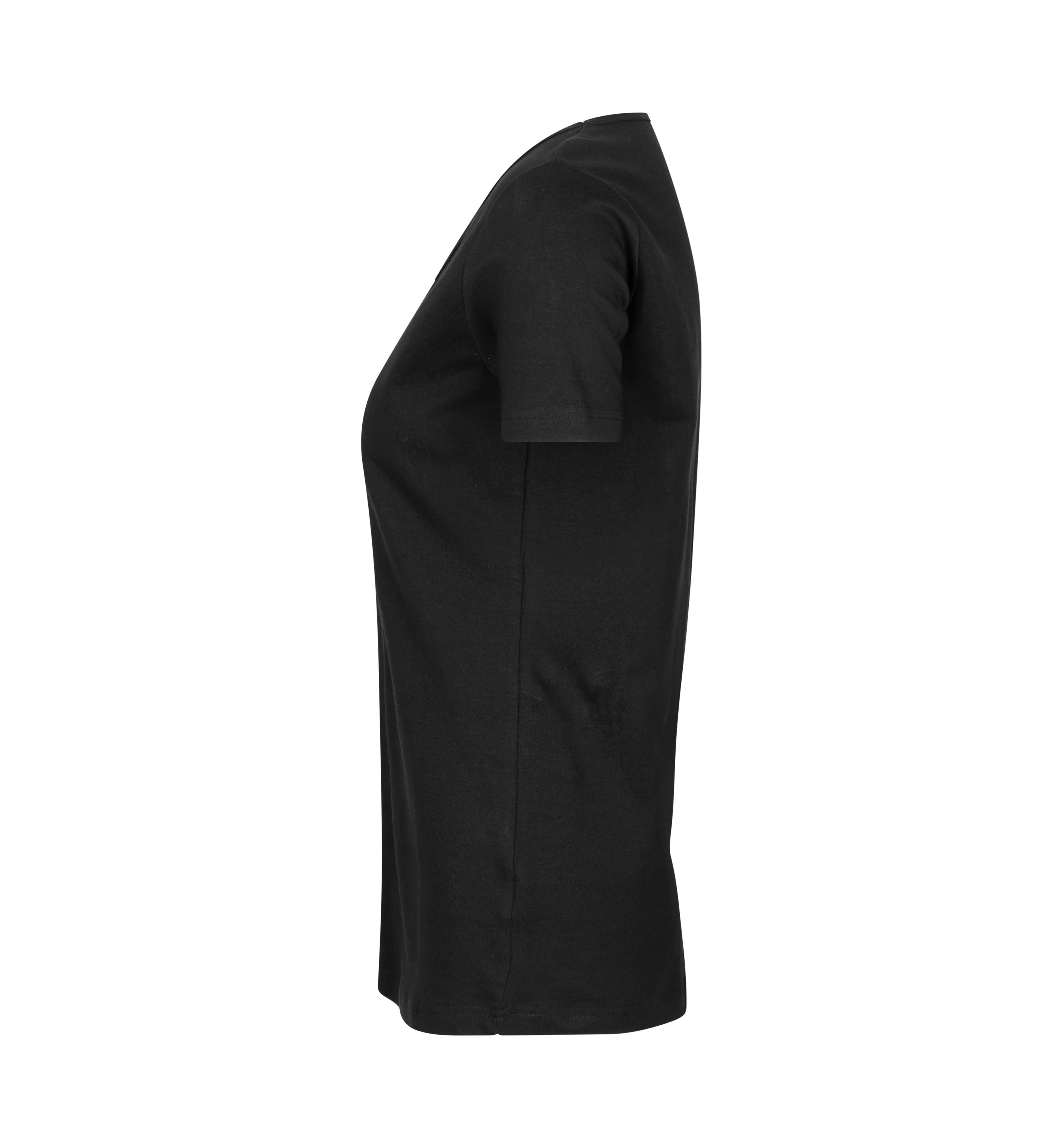 ID 0506 Interlock T-shirt | v-hals | dame produktbillede med firmalogo