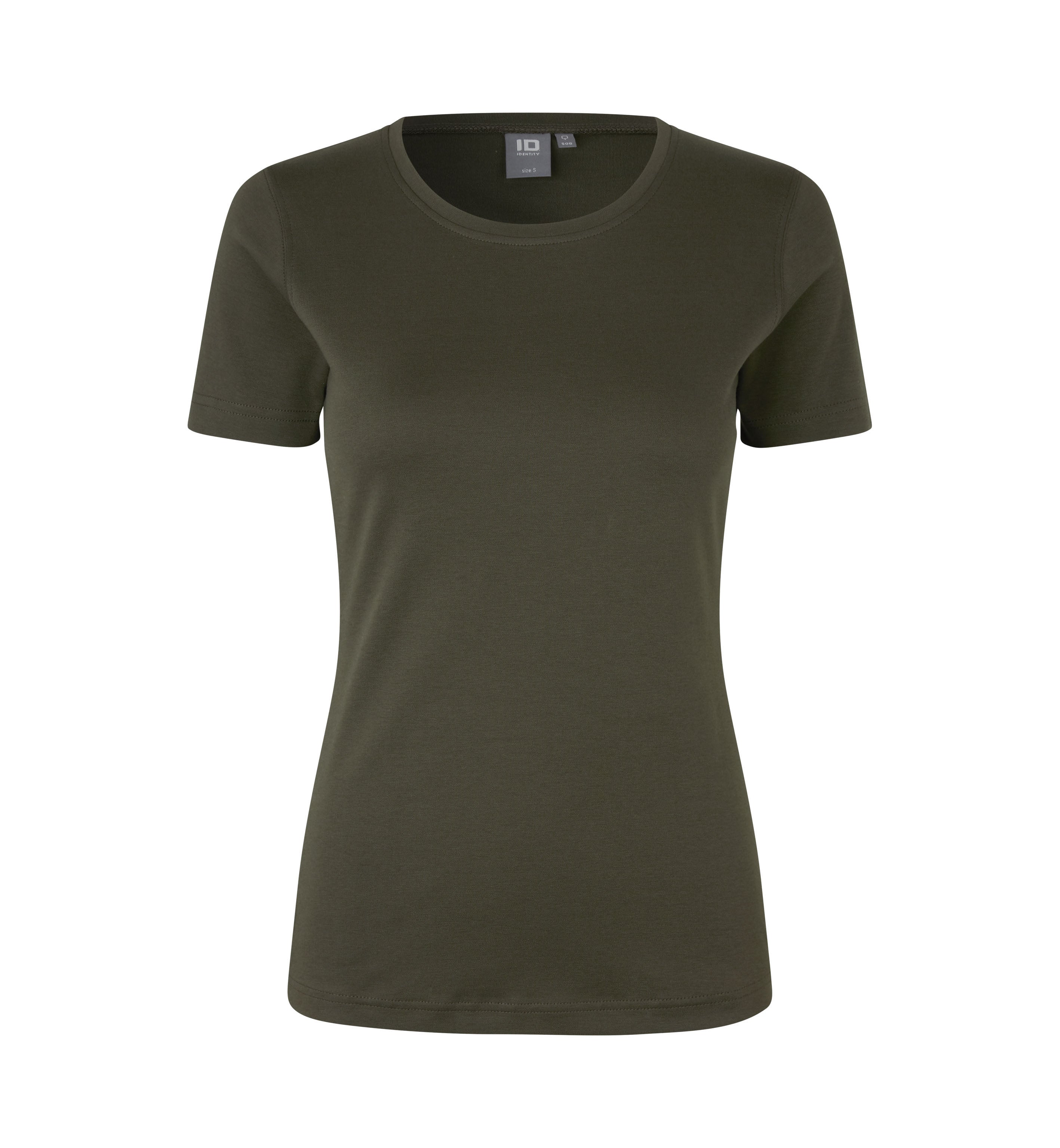 ID 0508 Interlock T-shirt | dame nærbillede med tryk