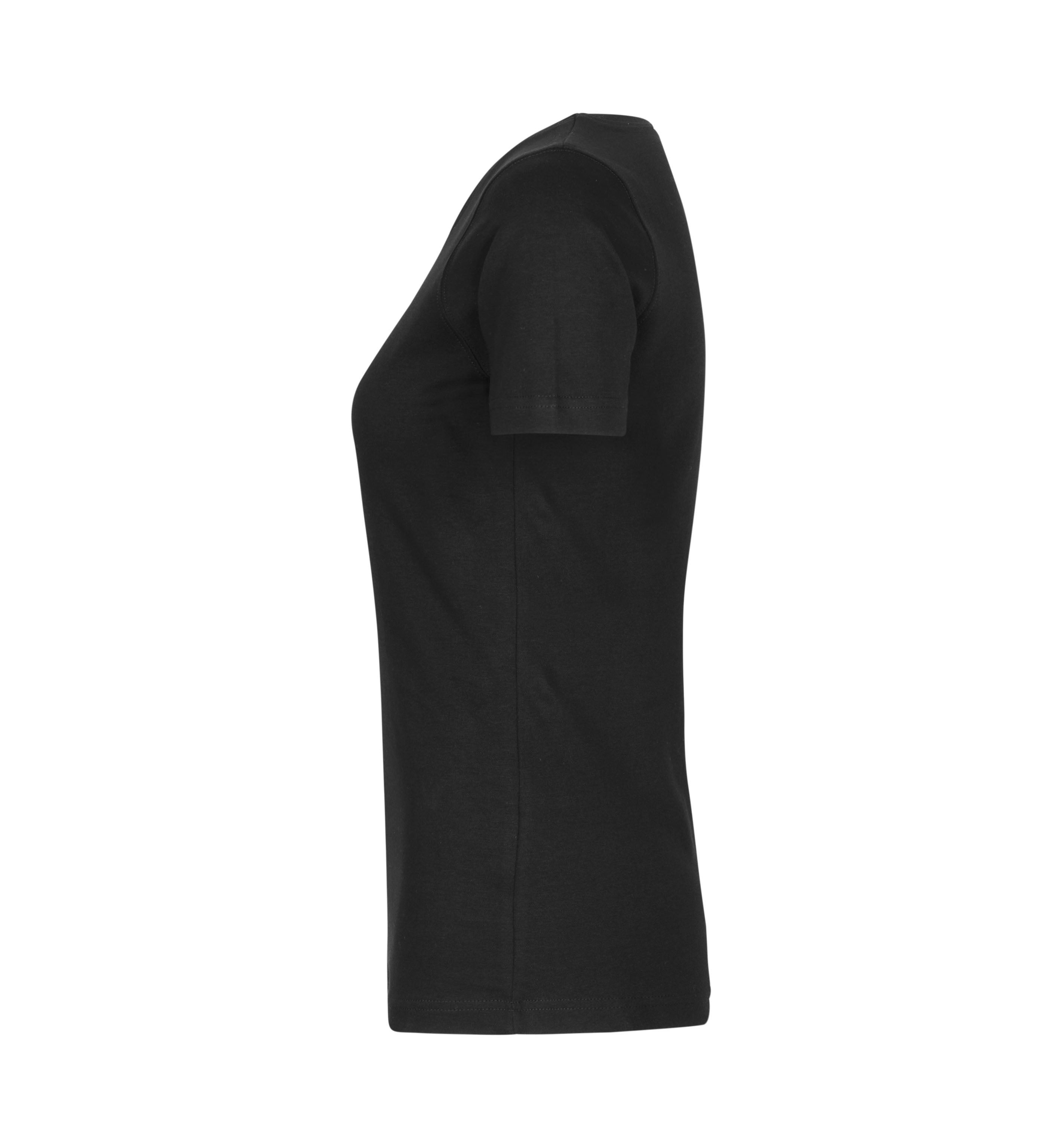ID 0508 Interlock T-shirt | dame nærbillede med firmalogo
