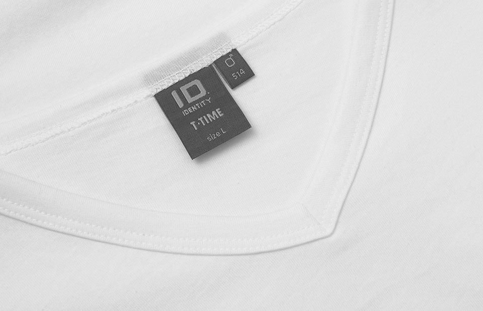 ID 0514 T-TIME® T-shirt | v-hals detalje til broderi