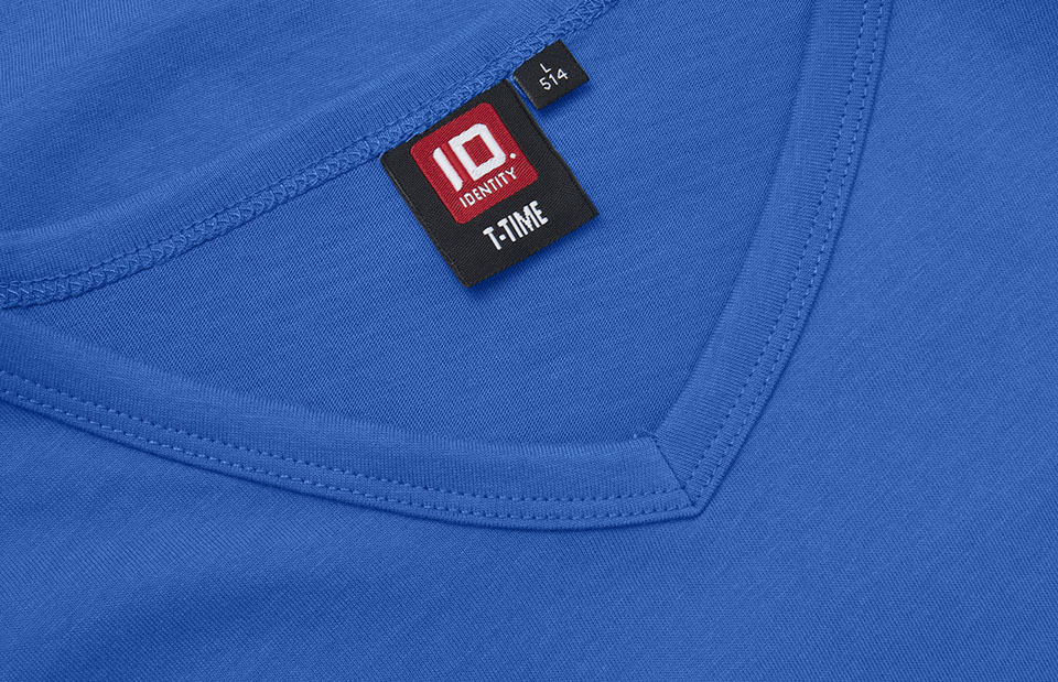 ID 0514 T-TIME® T-shirt | v-hals materiale med logo