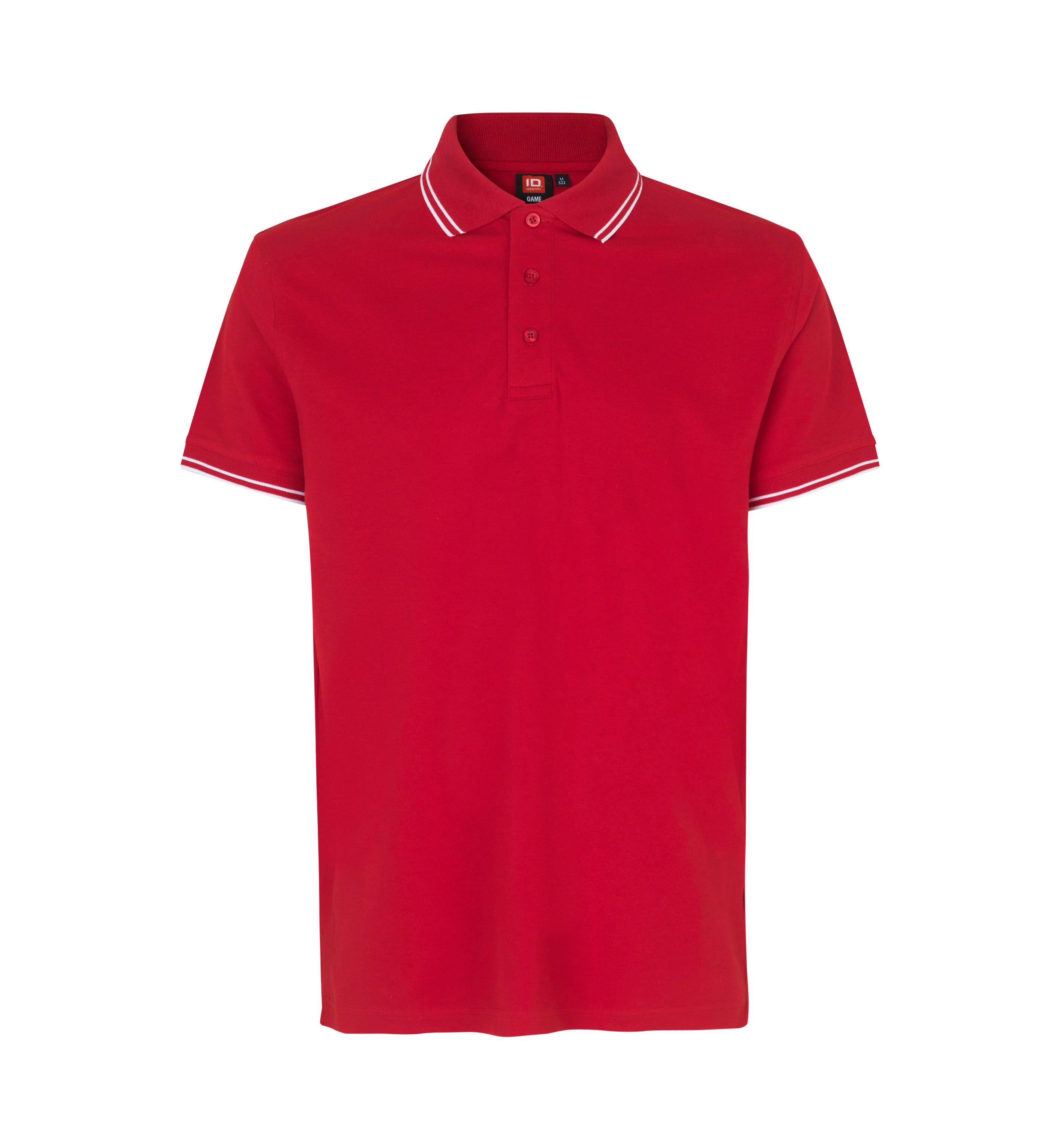 ID 0522 Kontrast poloshirt | stretch nærbillede med tryk