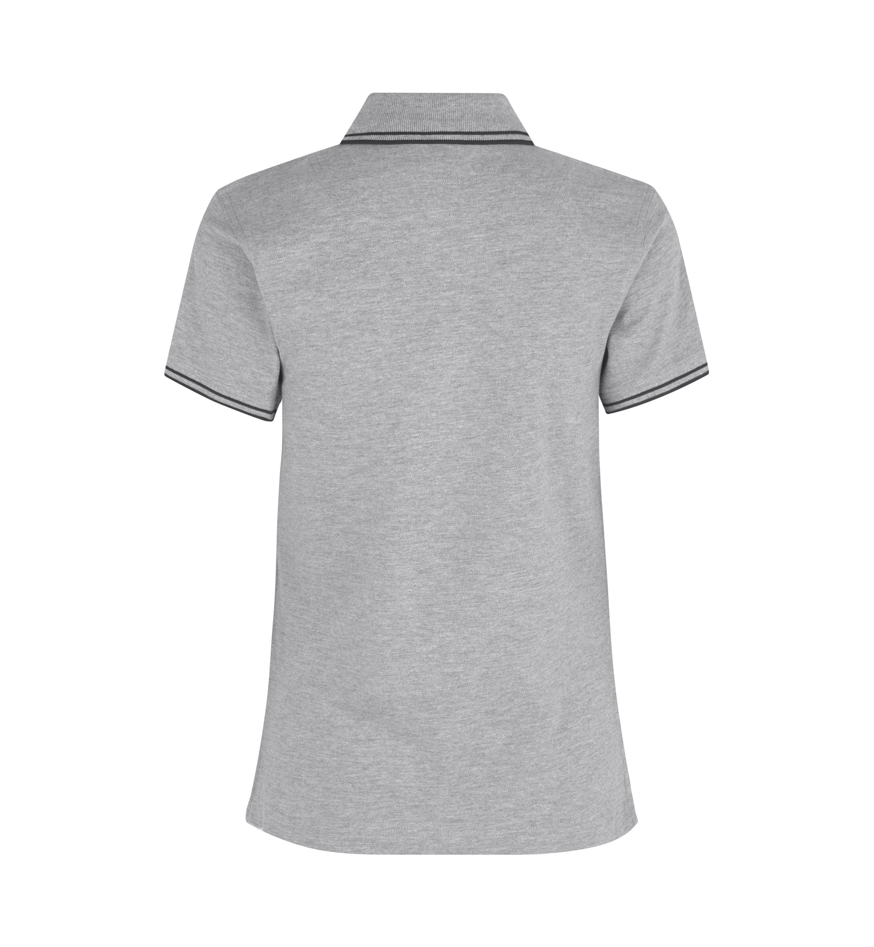 ID 0523 Kontrast poloshirt | stretch | dame nærbillede med logo