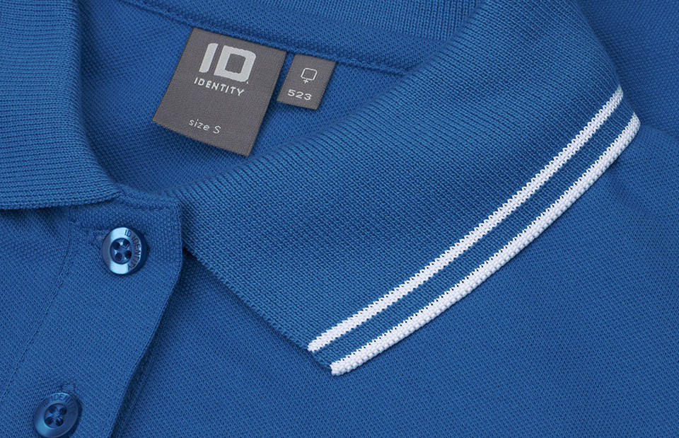 ID 0523 Kontrast poloshirt | stretch | dame nærbillede til broderi