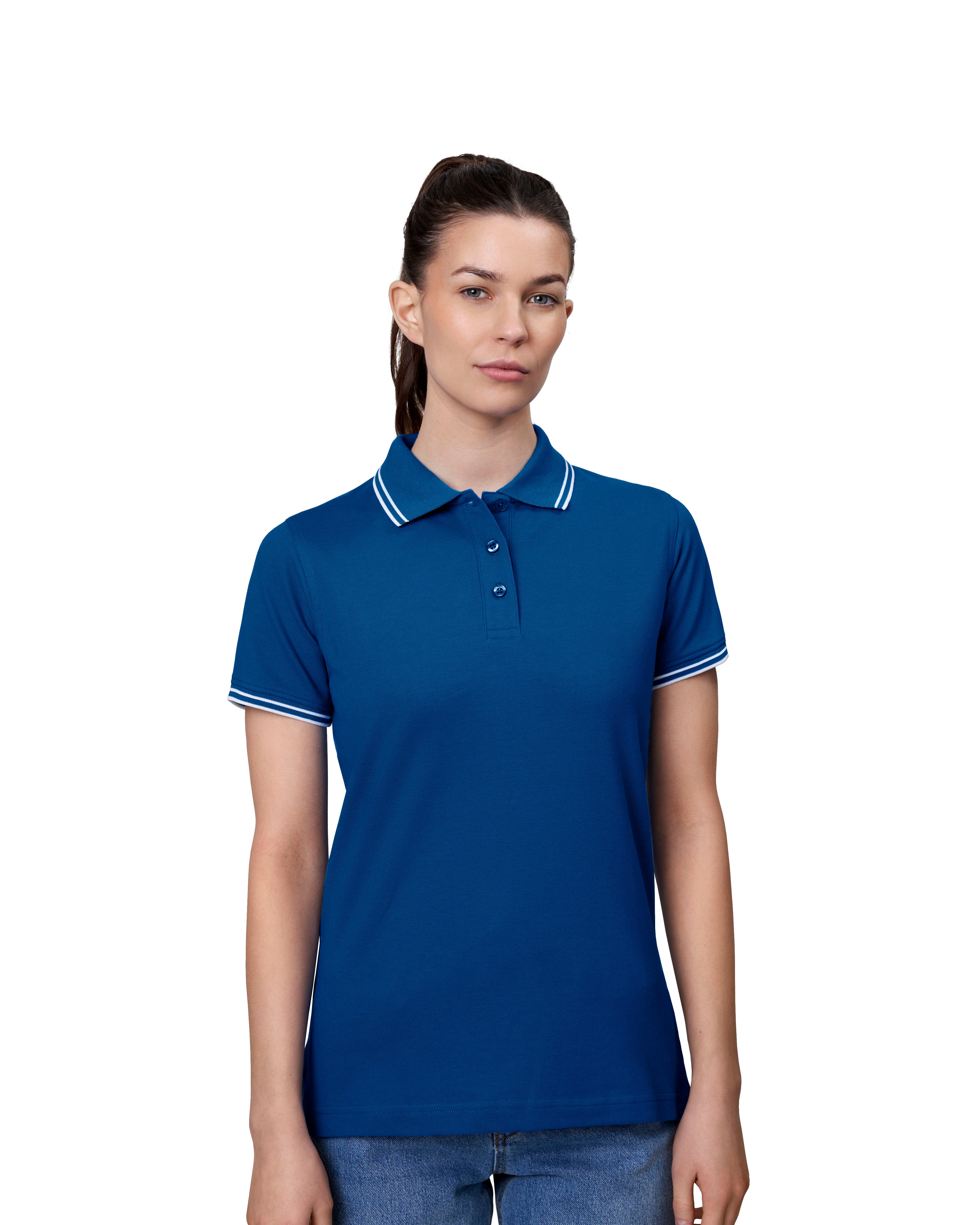 ID 0523 Kontrast poloshirt | stretch | dame produktbillede med firmalogo