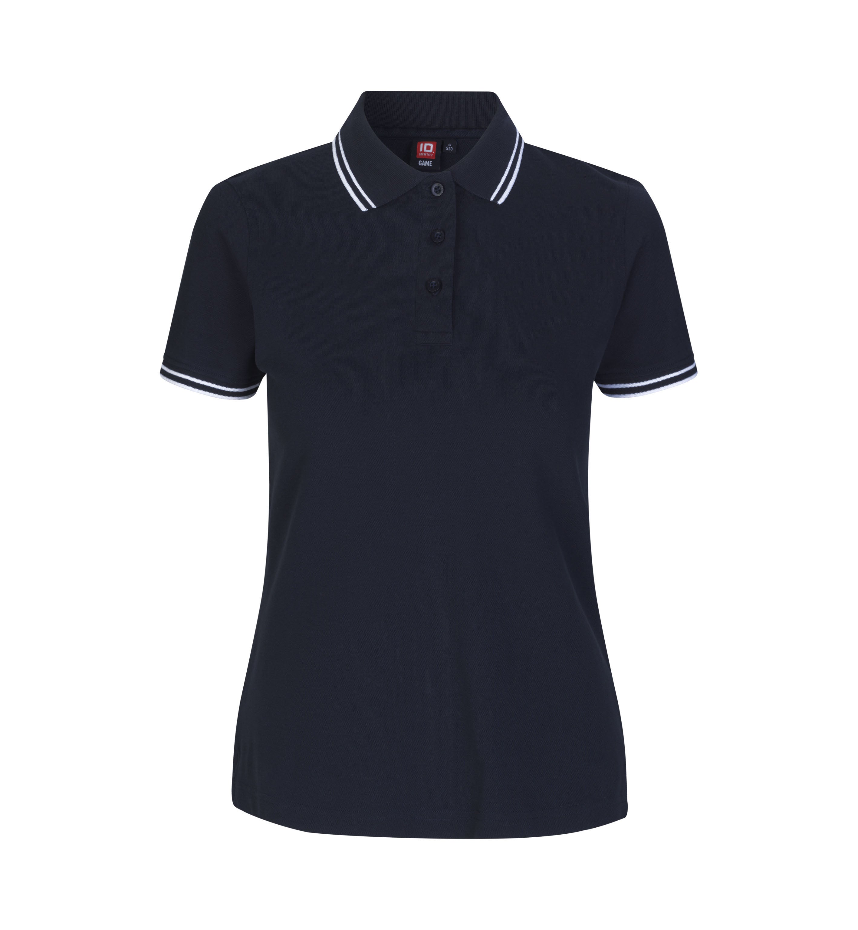ID 0523 Kontrast poloshirt | stretch | dame detalje med tryk