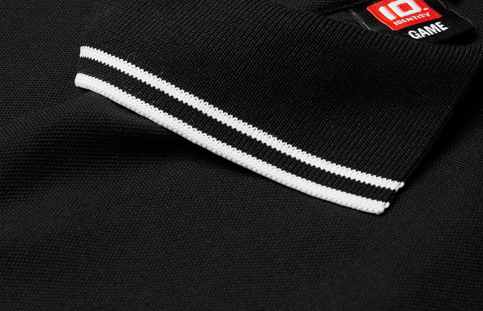 ID 0523 Kontrast poloshirt | stretch | dame nærbillede med logo