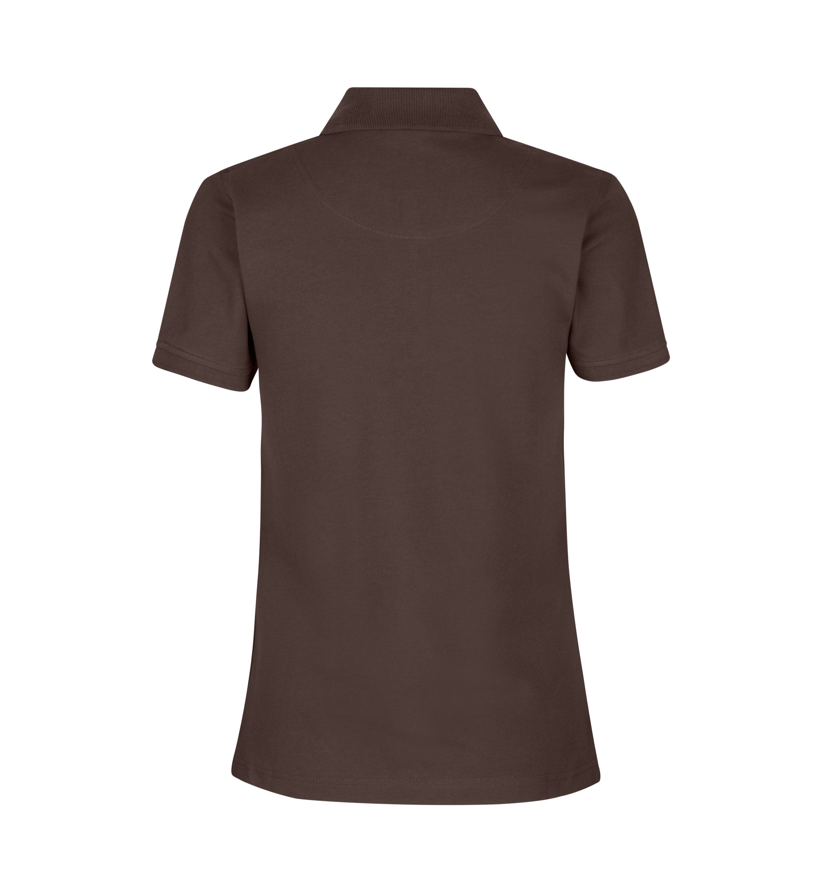 ID 0527 Poloshirt | stretch | dame nærbillede med logo