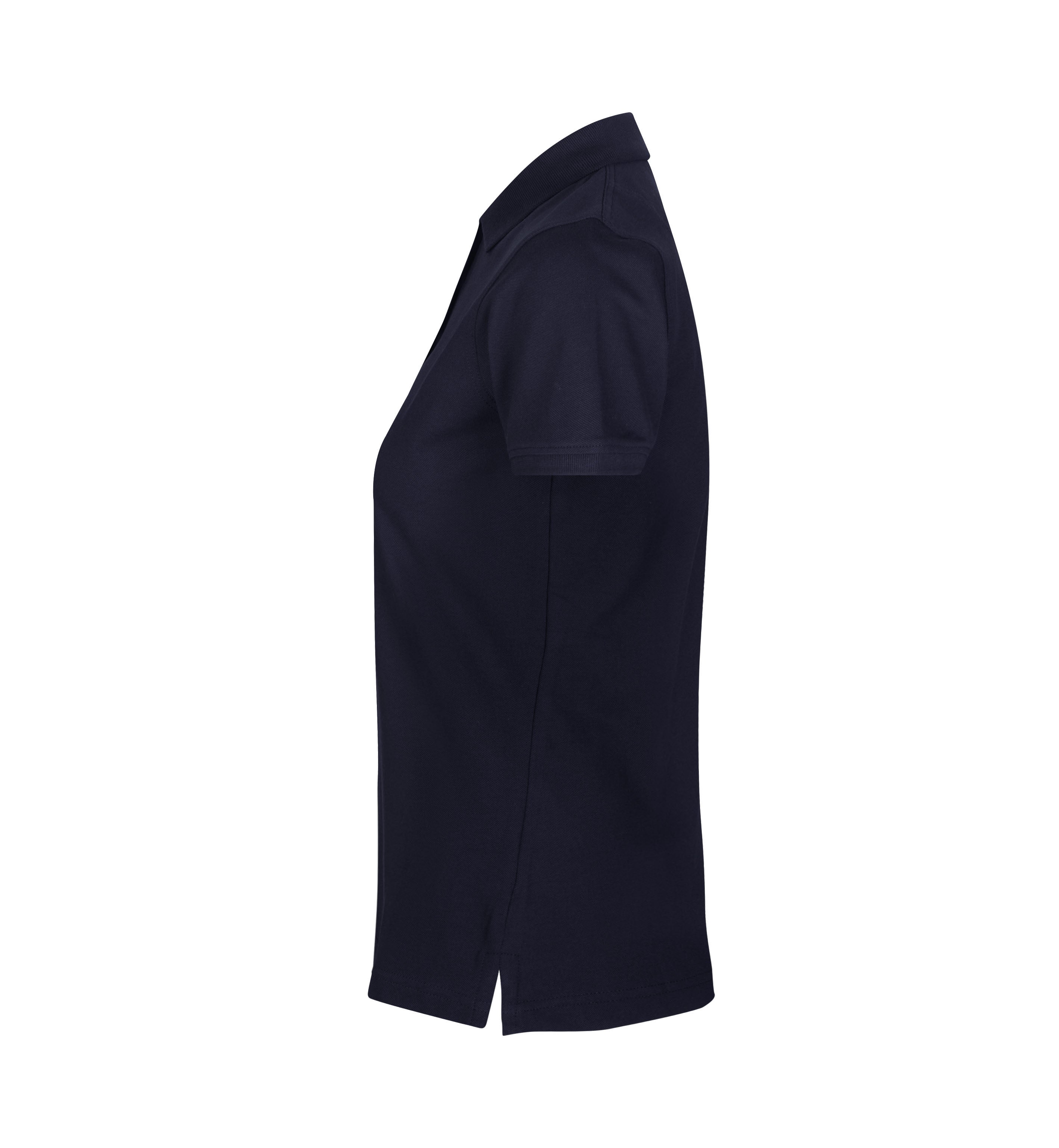ID 0527 Poloshirt | stretch | dame nærbillede med firmalogo