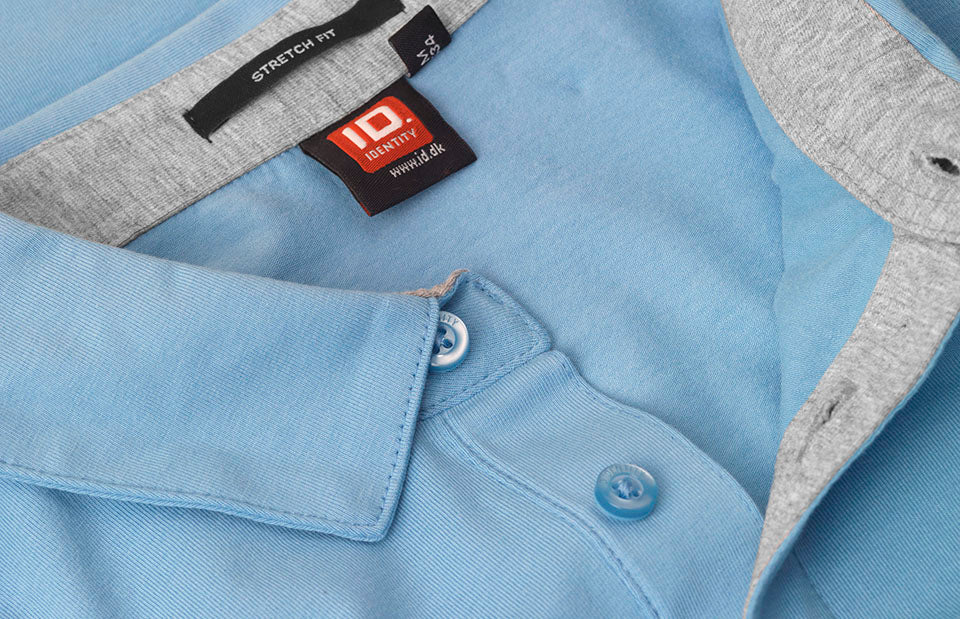 ID 0534 Business poloshirt | Jersey nærbillede til broderi