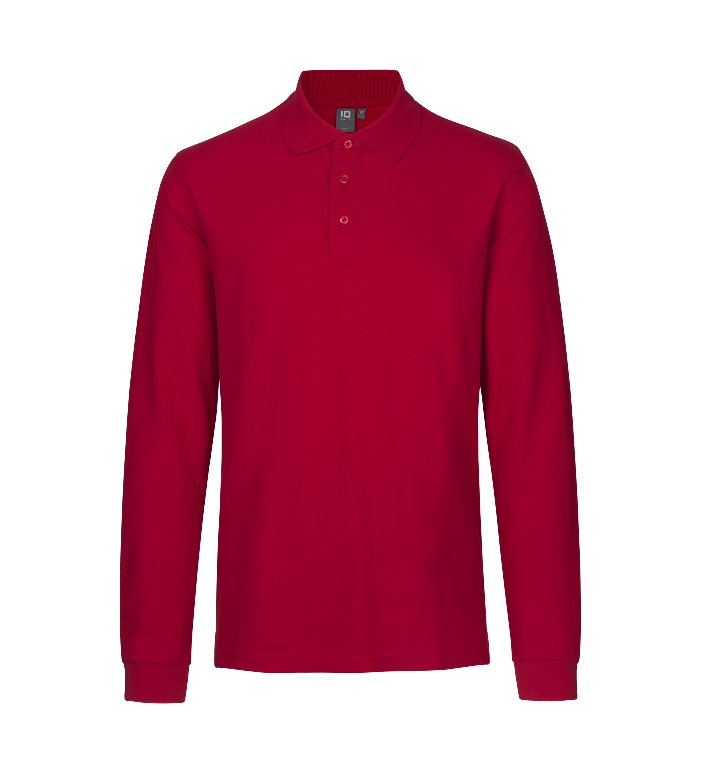 ID 0544 Langærmet poloshirt | stretch produktfoto med firmalogo