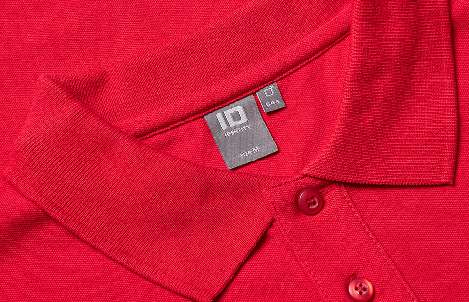 ID 0544 Langærmet poloshirt | stretch nærbillede til broderi