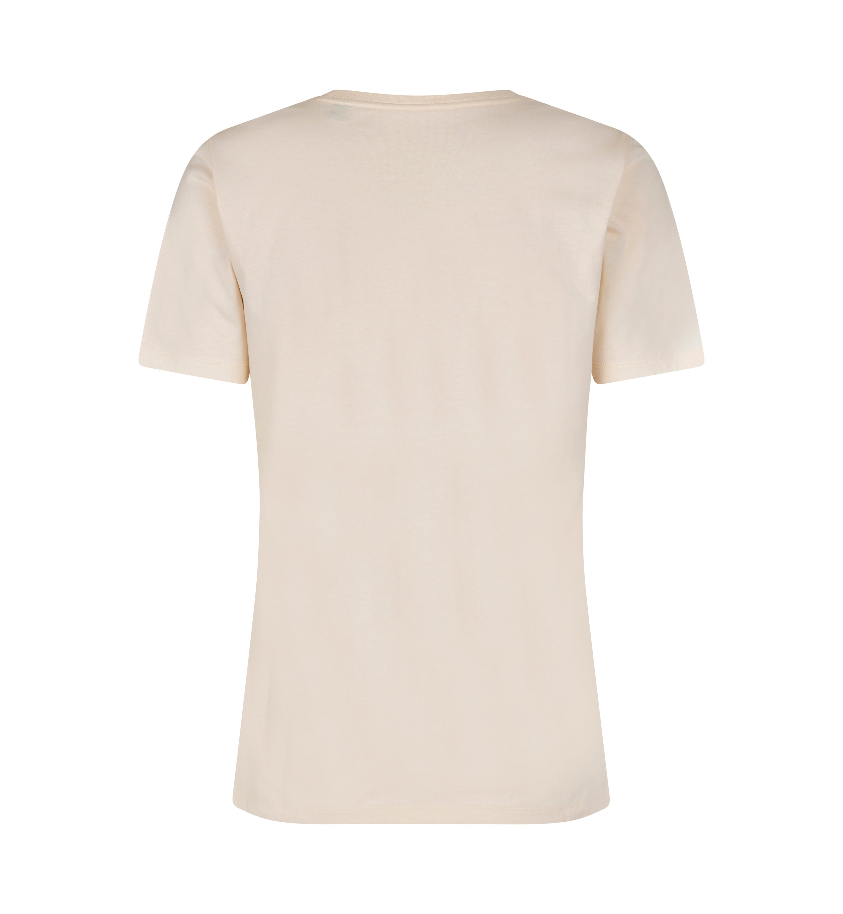 ID 0553 T-shirt | økologisk | dame nærbillede med logo