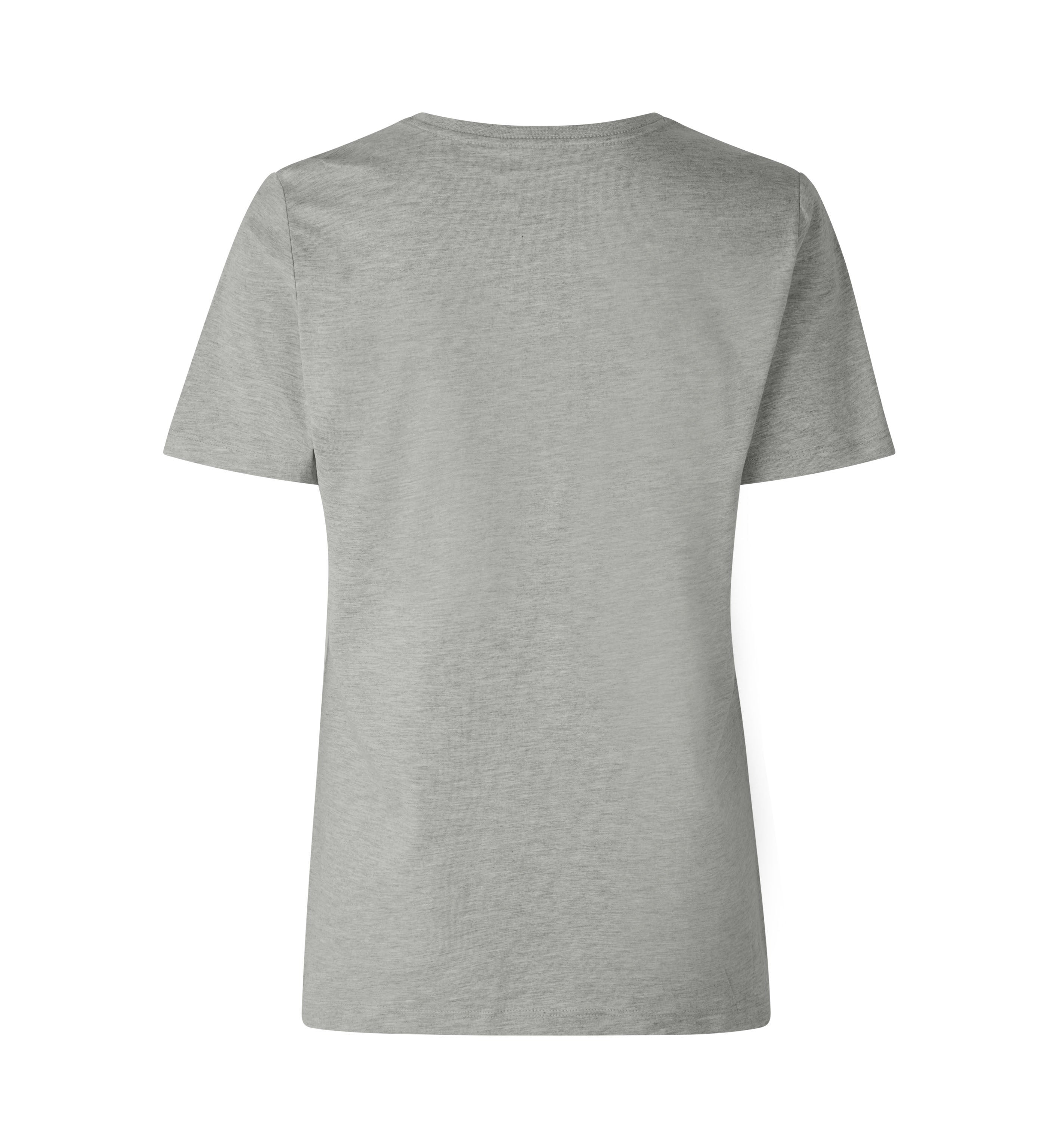 ID 0553 T-shirt | økologisk | dame nærbillede med tryk