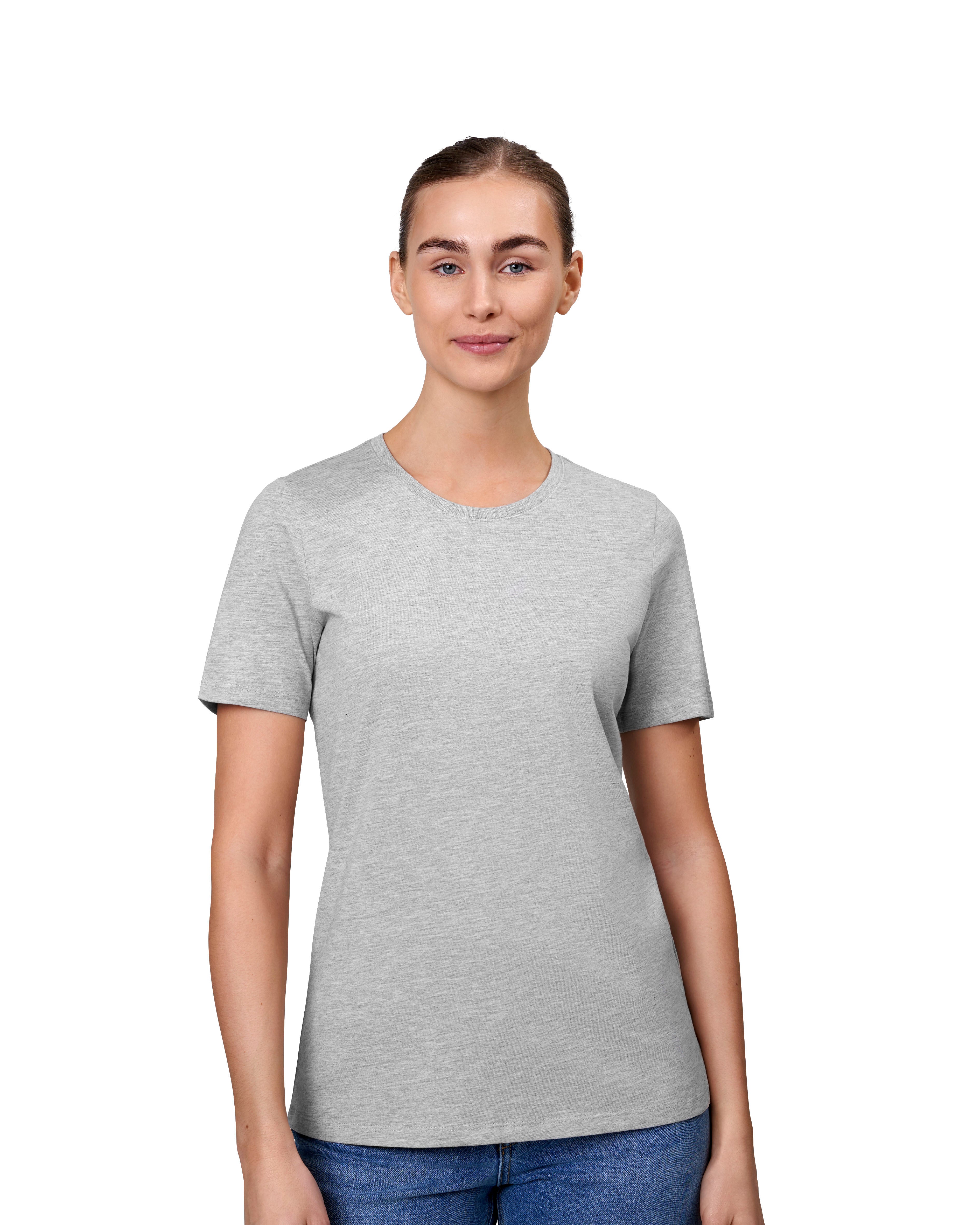 ID 0553 T-shirt | økologisk | dame detalje med logo