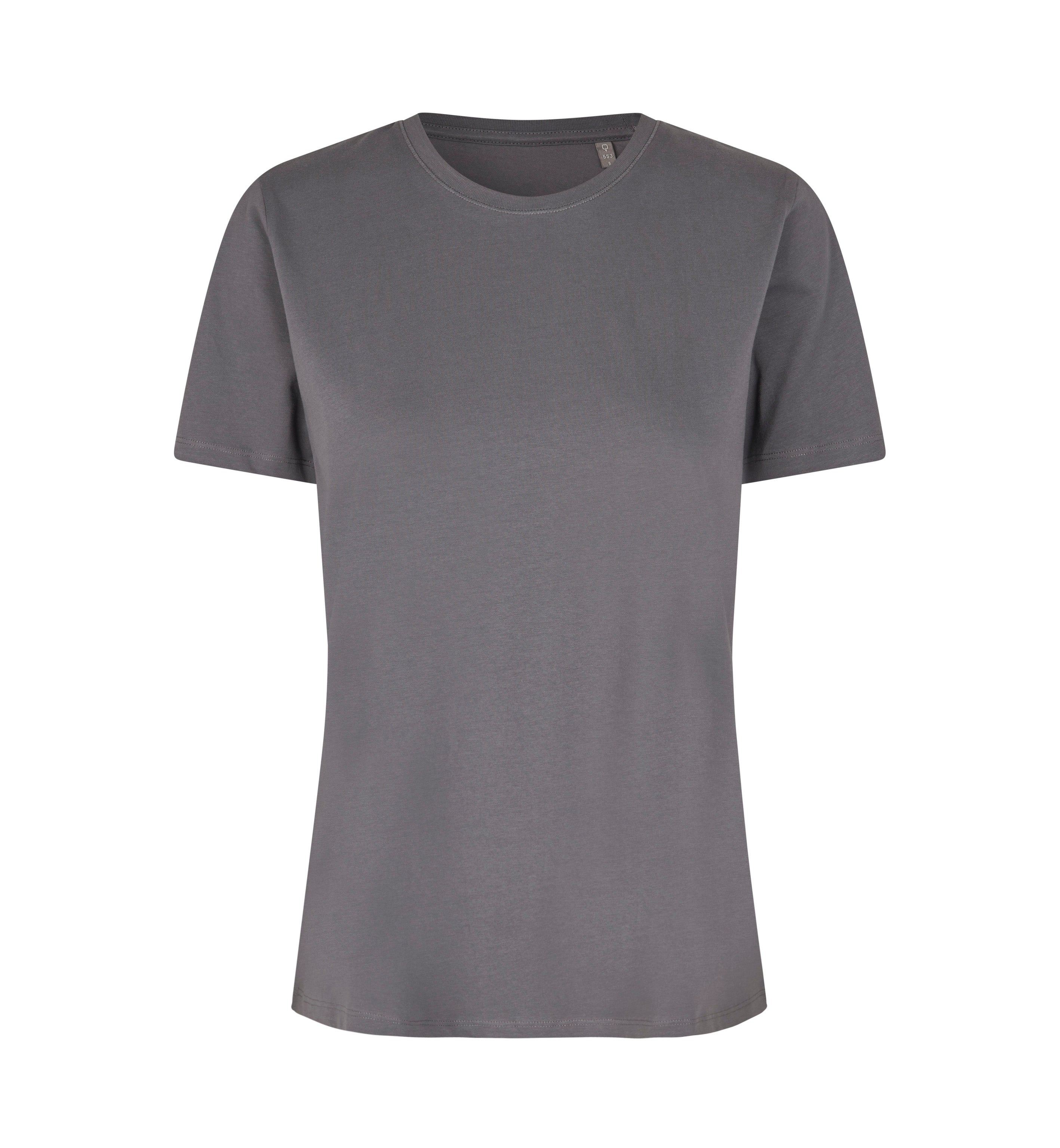 ID 0553 T-shirt | økologisk | dame nærbillede til broderi
