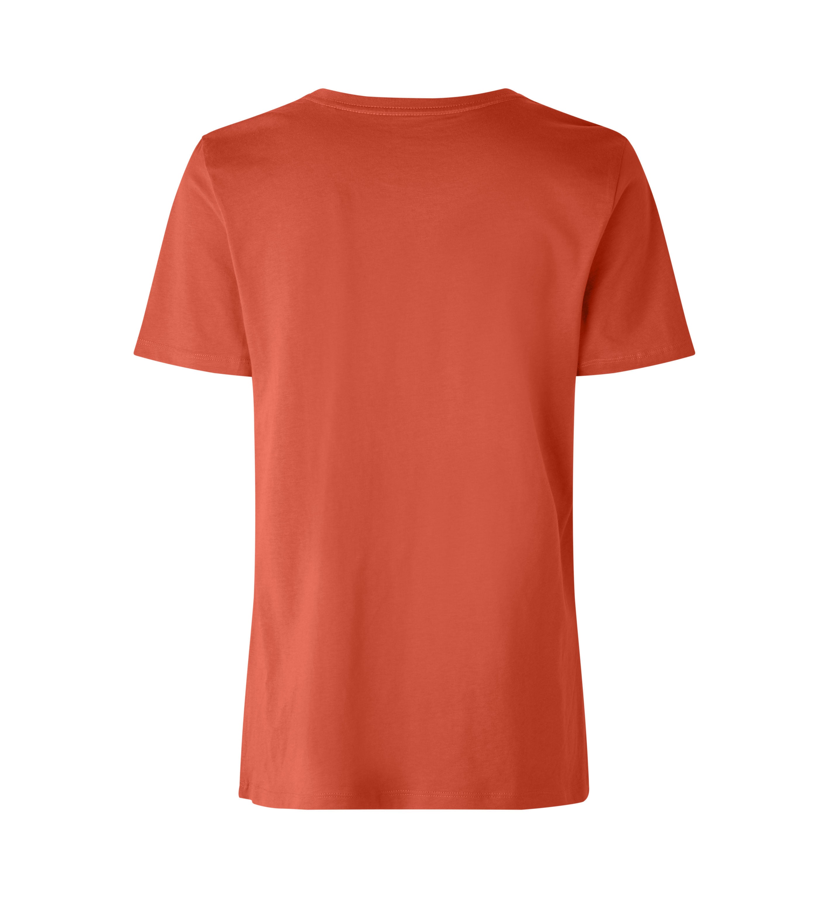 ID 0553 T-shirt | økologisk | dame nærbillede med firmalogo