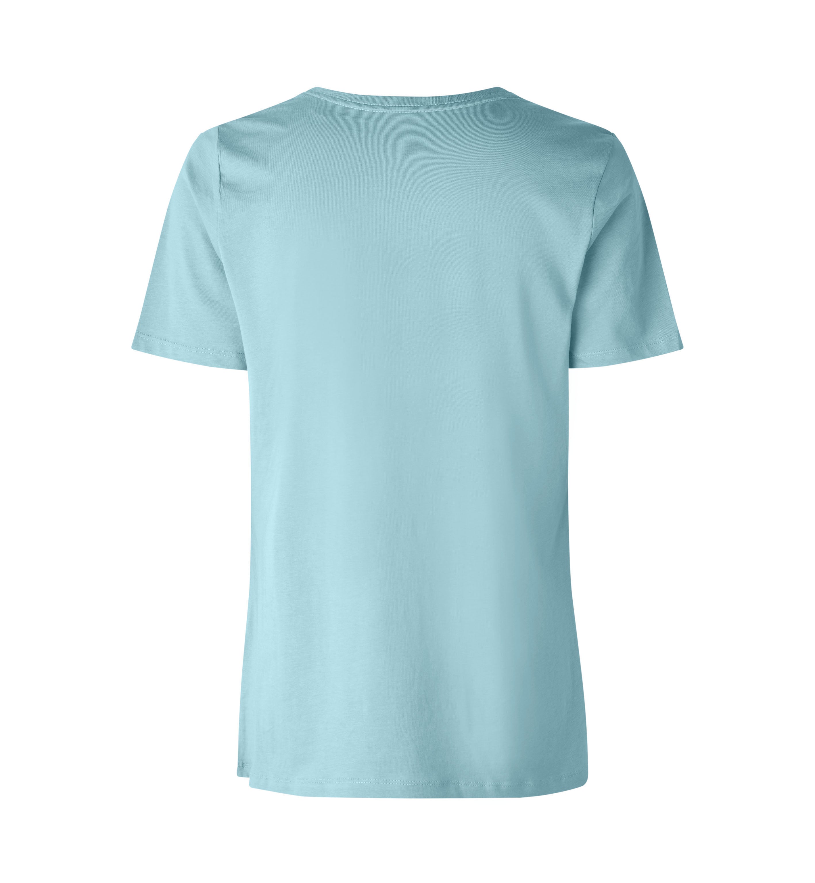 ID 0553 T-shirt | økologisk | dame detalje med firmalogo