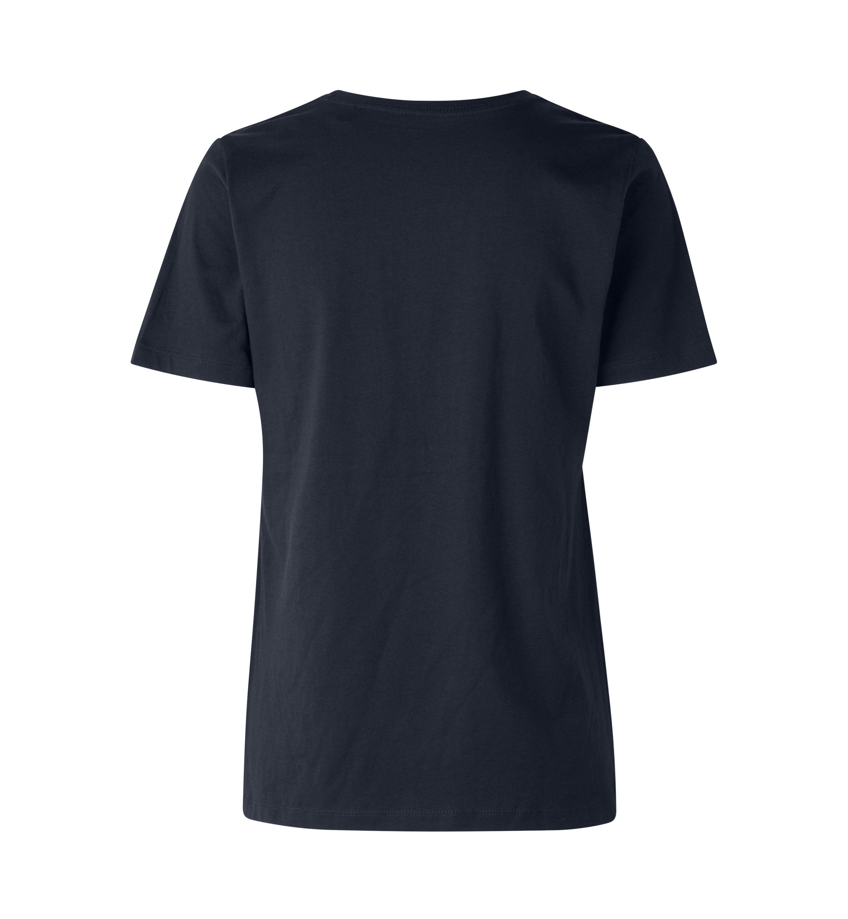ID 0553 T-shirt | økologisk | dame detalje med firmalogo