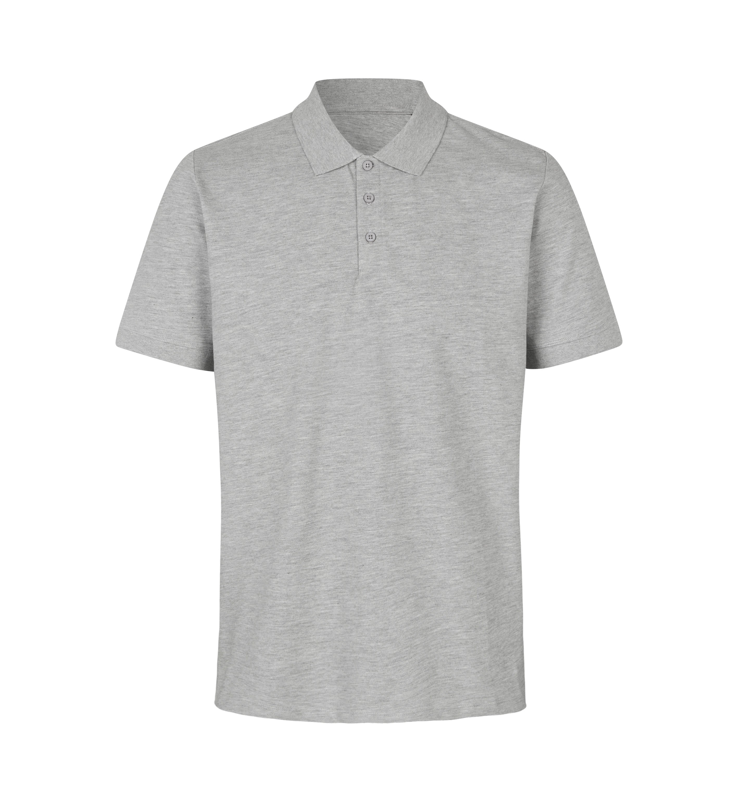 ID 0586 Poloshirt | økologisk nærbillede med tryk