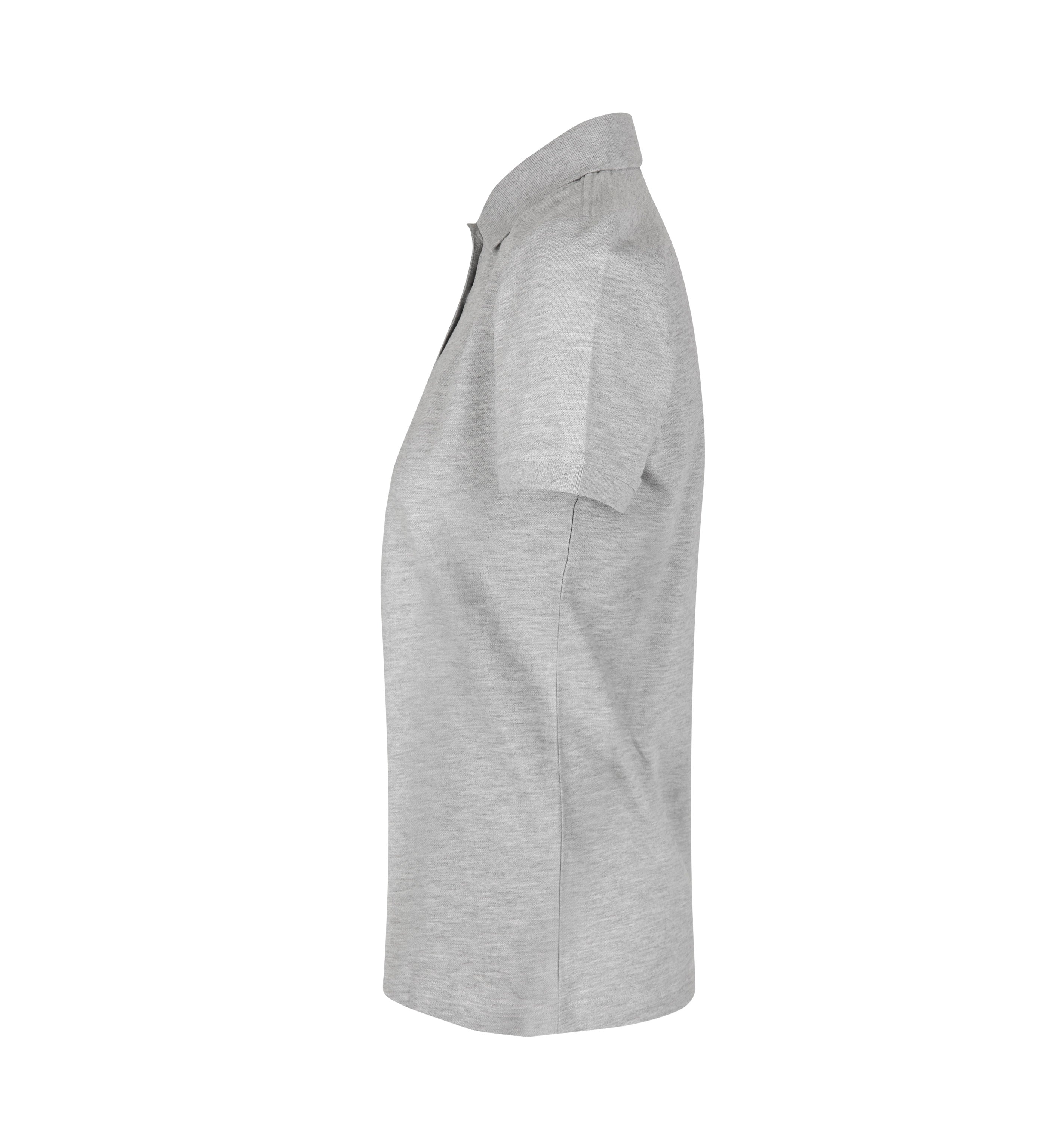 ID 0587 Poloshirt | økologisk | dame nærbillede med tryk