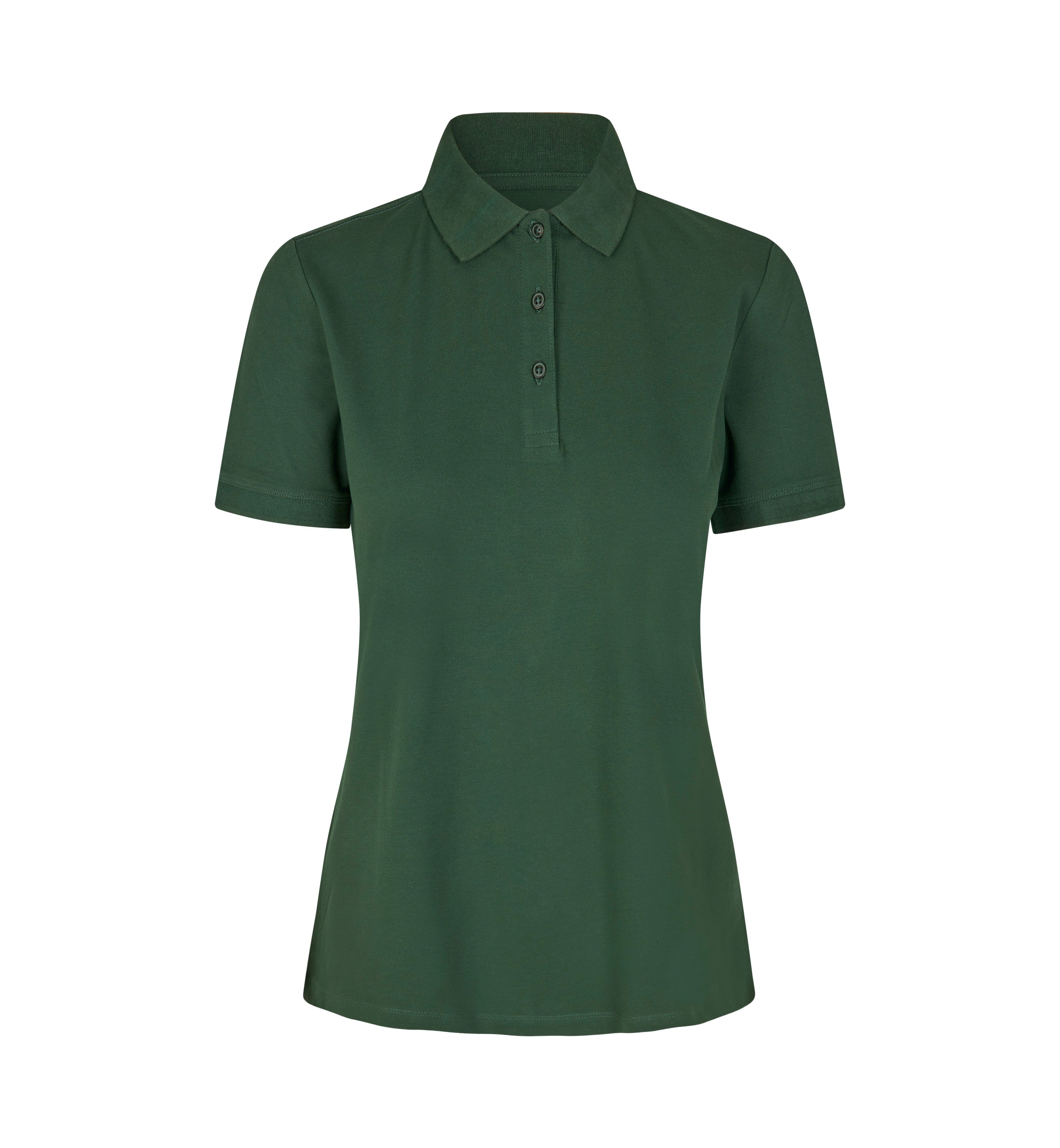 ID 0587 Poloshirt | økologisk | dame detalje med firmalogo