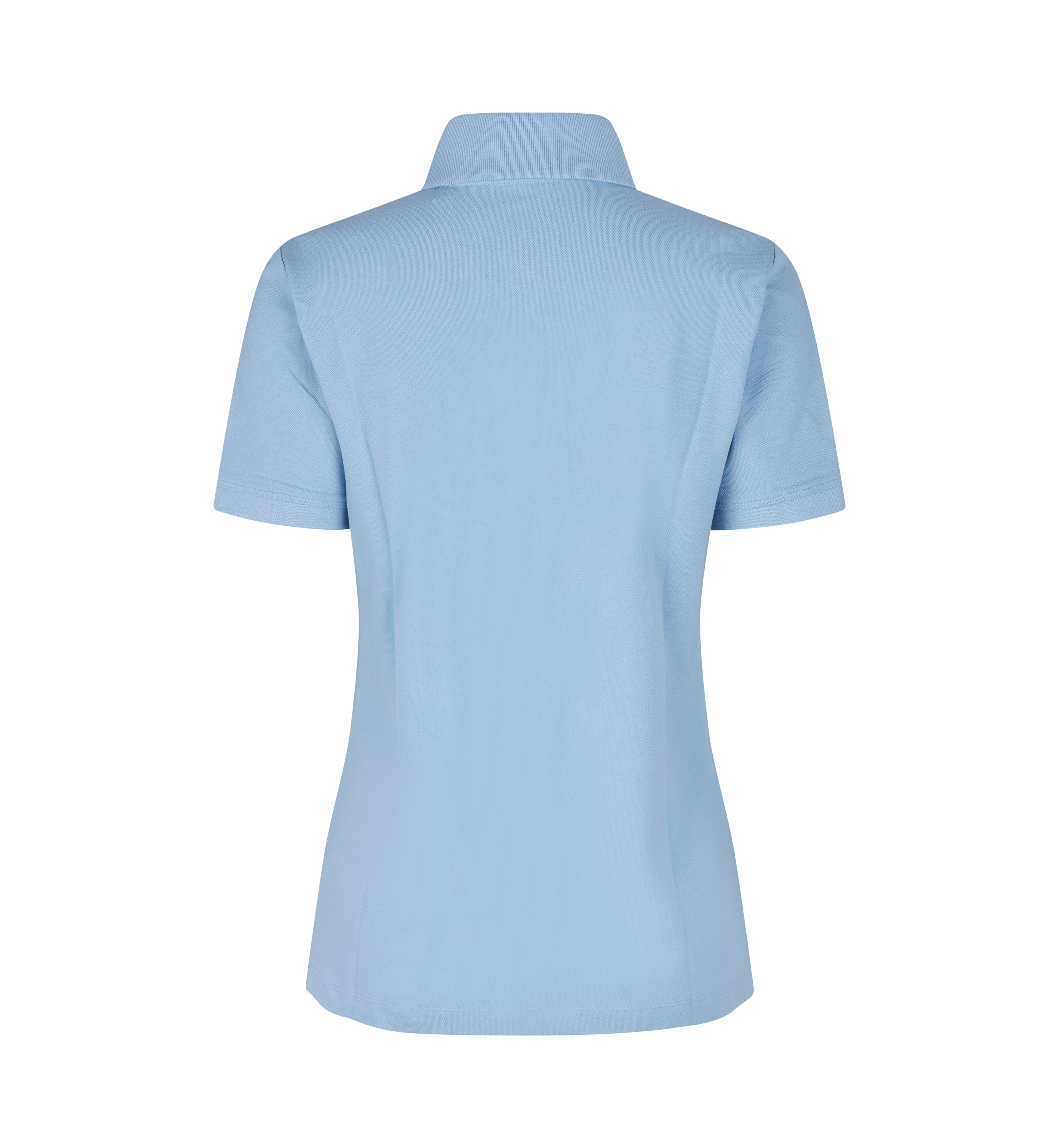 ID 0587 Poloshirt | økologisk | dame detalje med logo