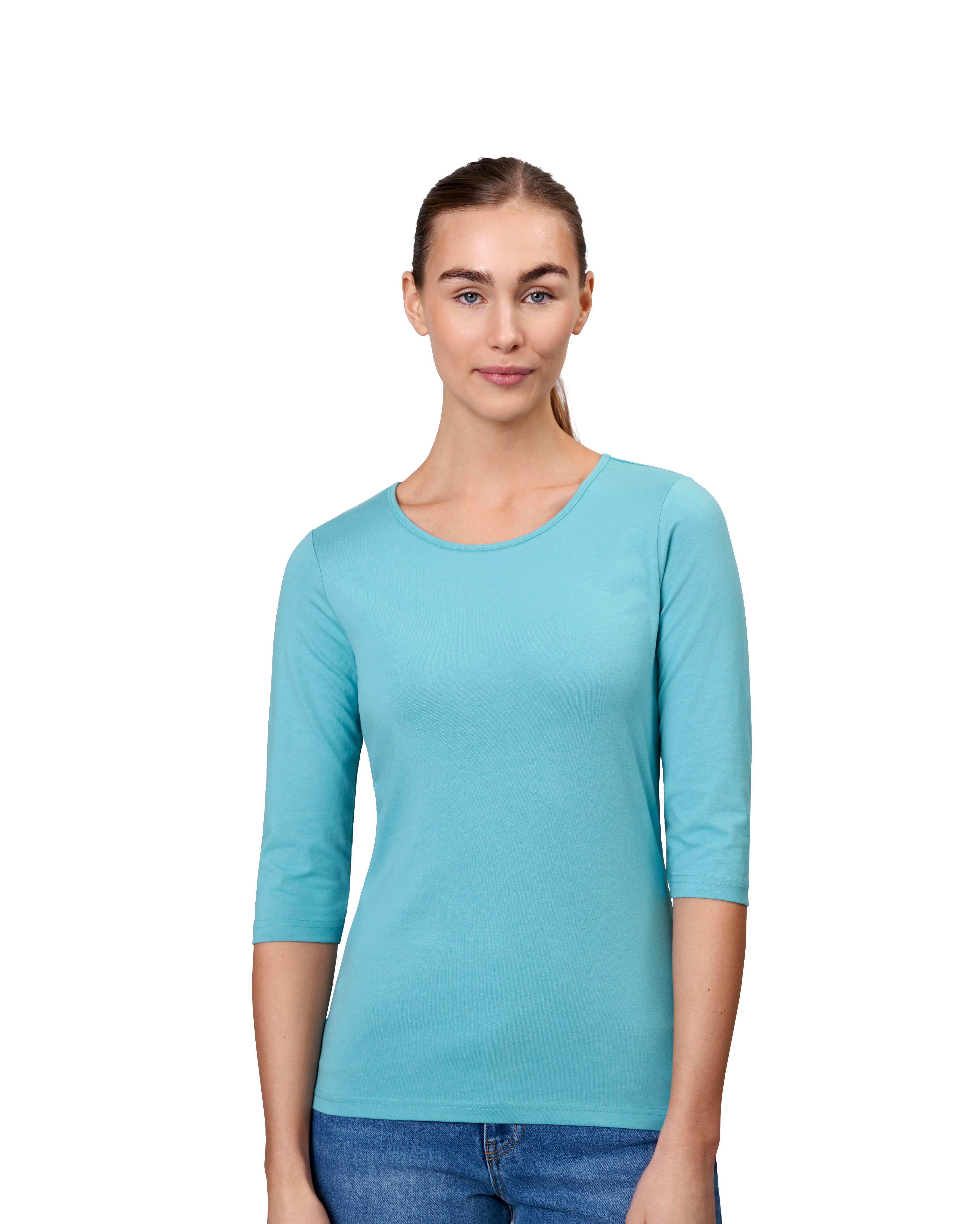 ID 0597 Stretch T-shirt | ¾ ærmet | dame produktbillede med firmalogo