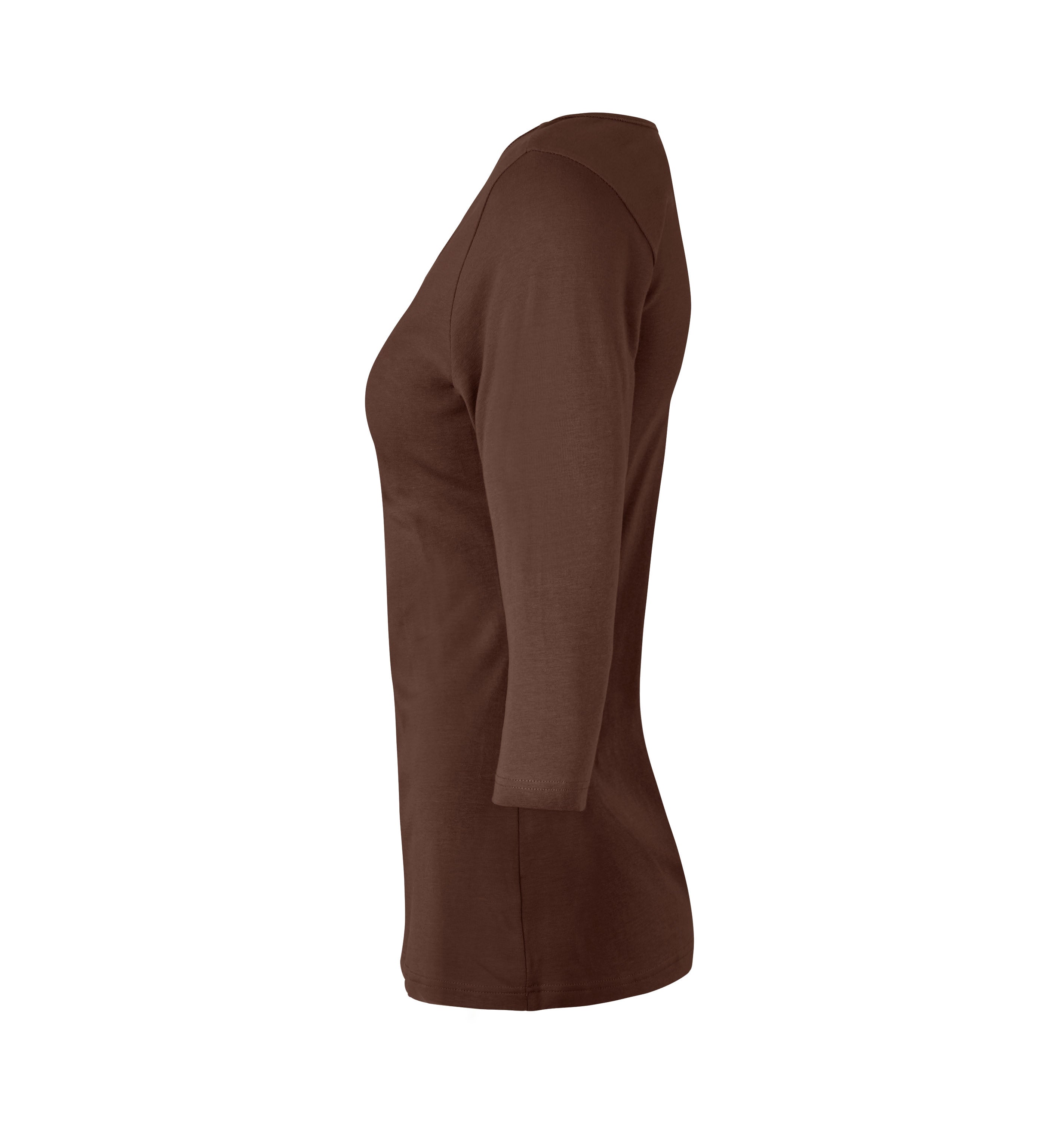 ID 0597 Stretch T-shirt | ¾ ærmet | dame nærbillede med firmalogo