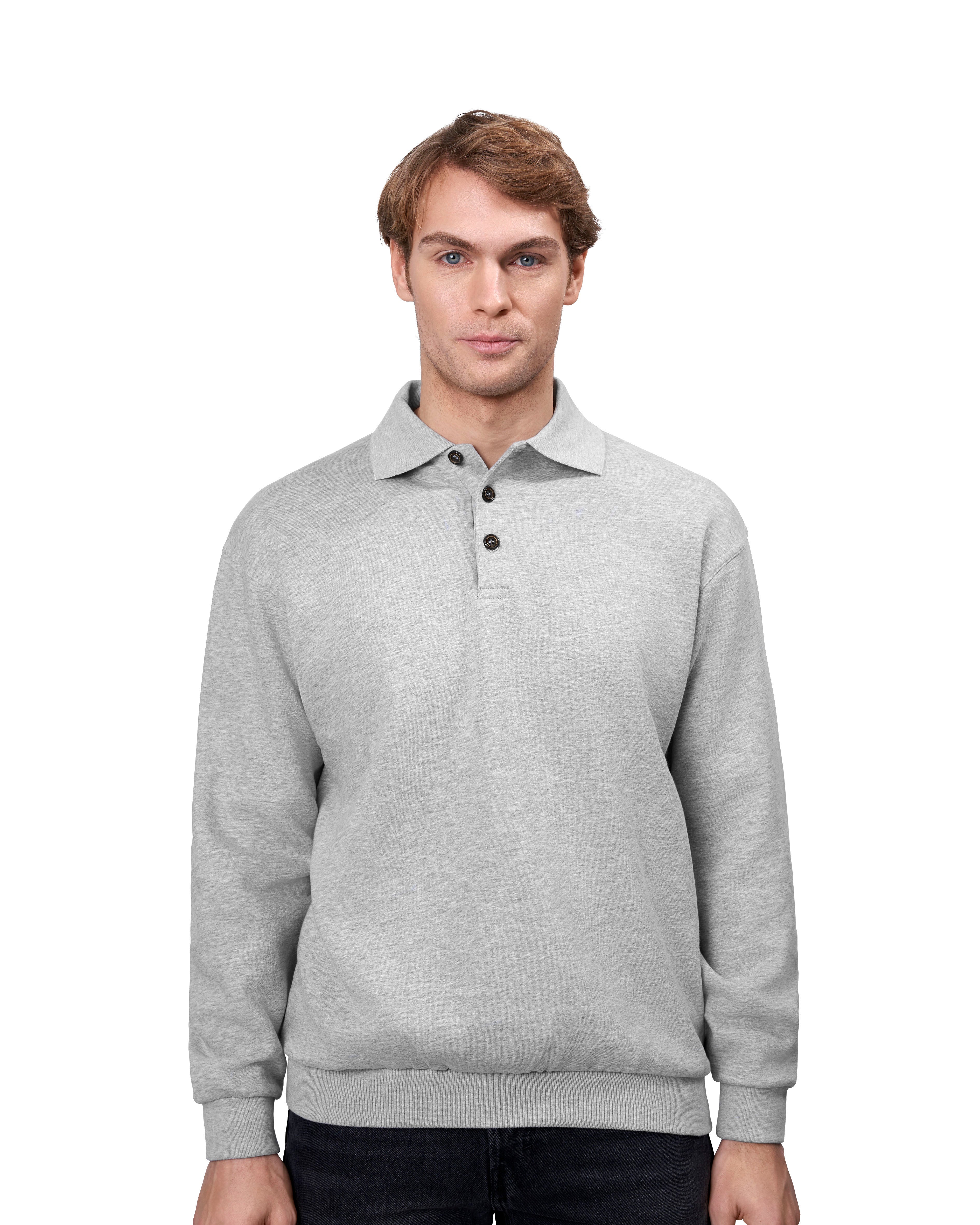 ID 0601 Polosweatshirt | klassisk materiale med firmalogo