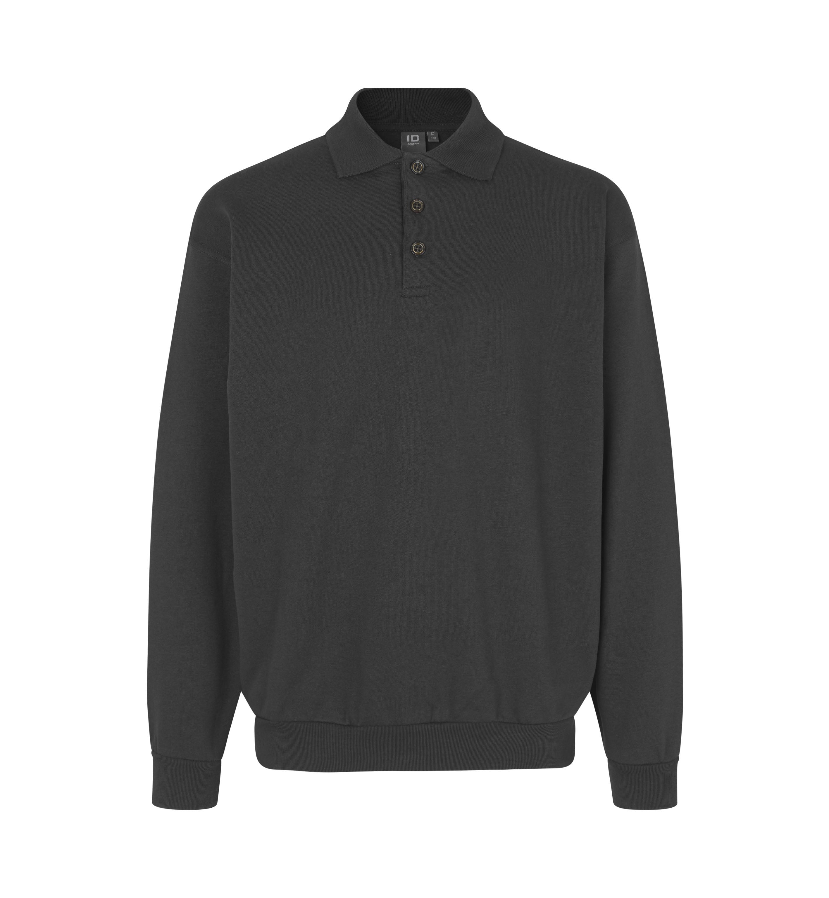 ID 0601 Polosweatshirt | klassisk nærbillede med tryk