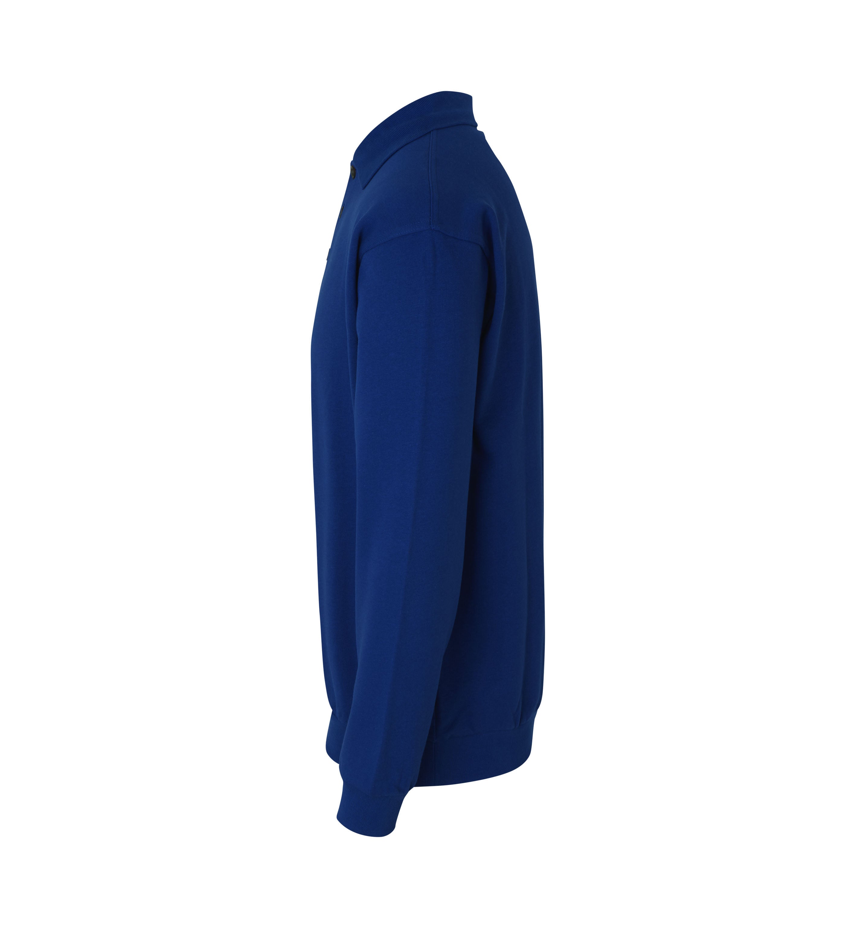 ID 0601 Polosweatshirt | klassisk nærbillede med firmalogo