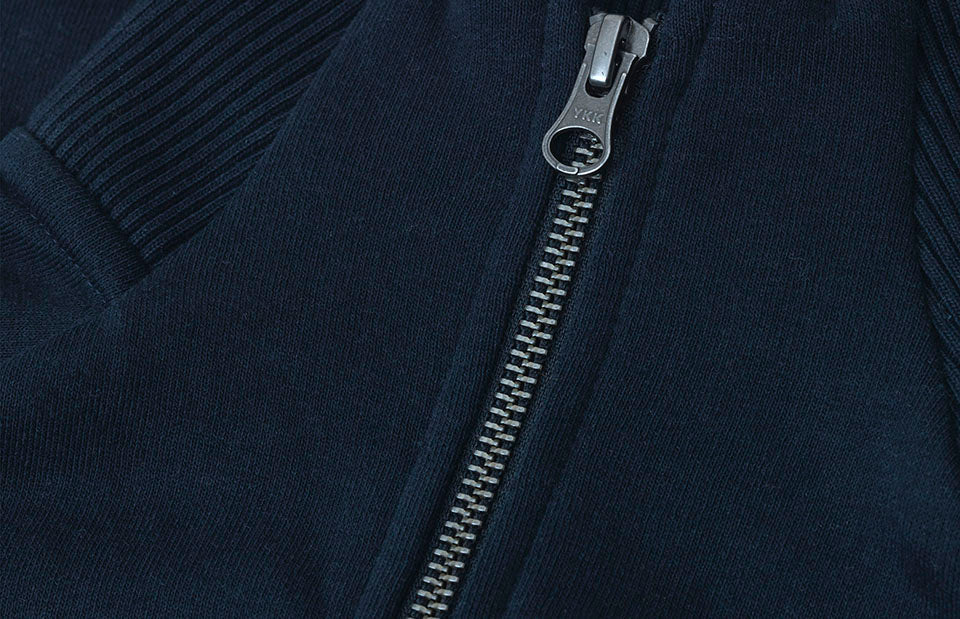 ID 0628 Sweat cardigan | zip nærbillede til broderi