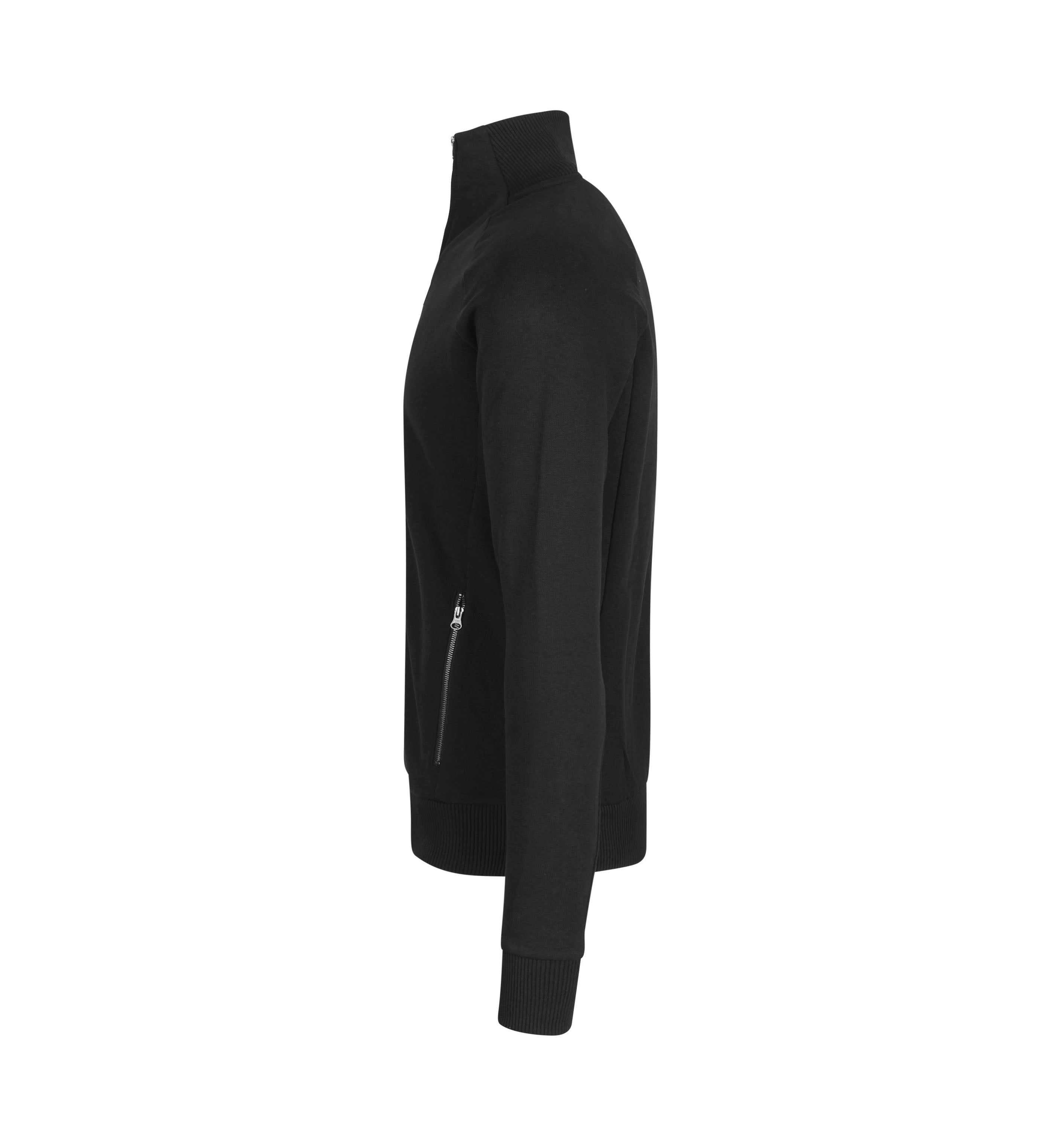 ID 0628 Sweat cardigan | zip nærbillede med firmalogo