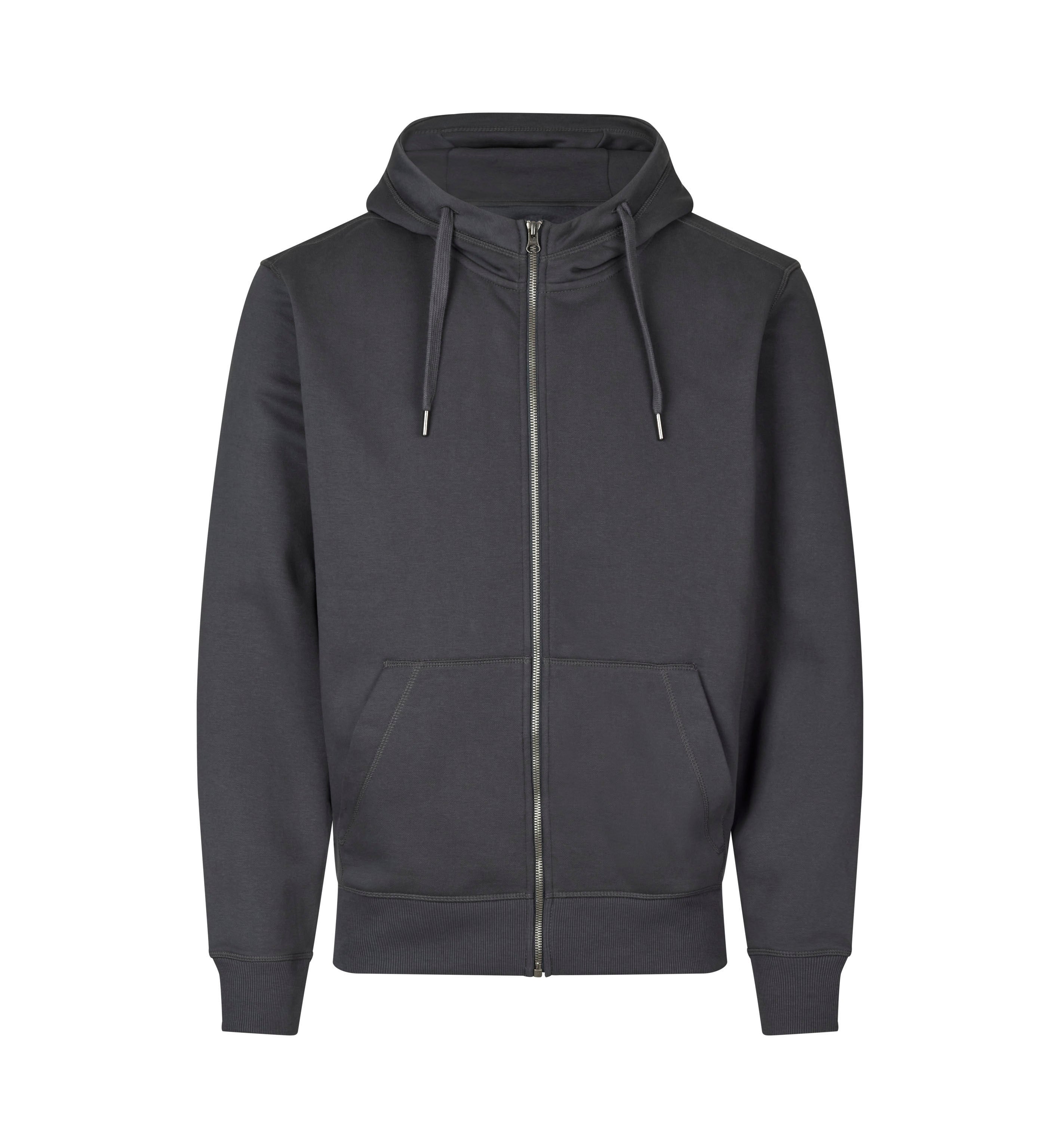 ID 0638 CORE hoodie | zip nærbillede med firmalogo