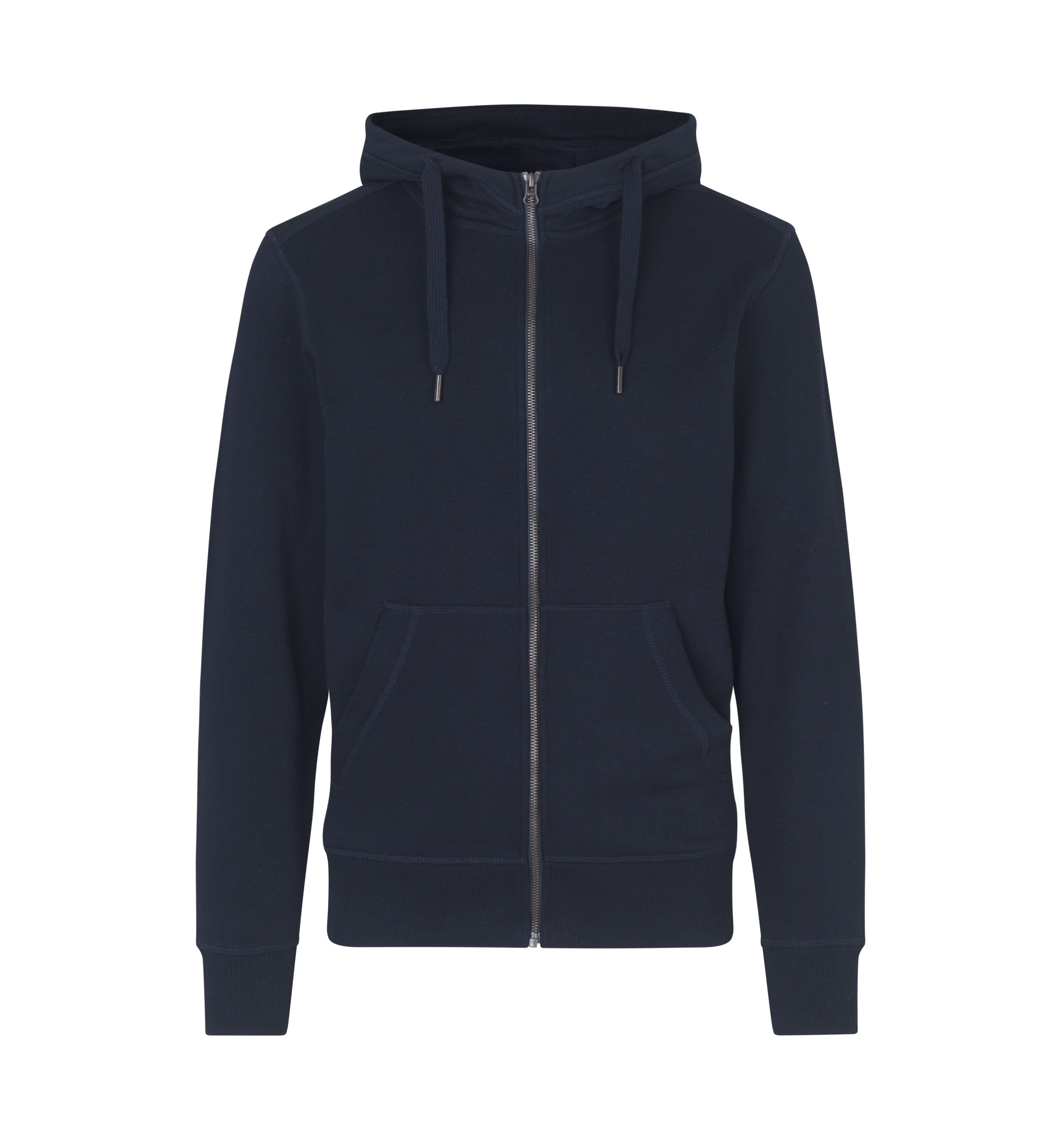 ID 0638 CORE hoodie | zip nærbillede med tryk