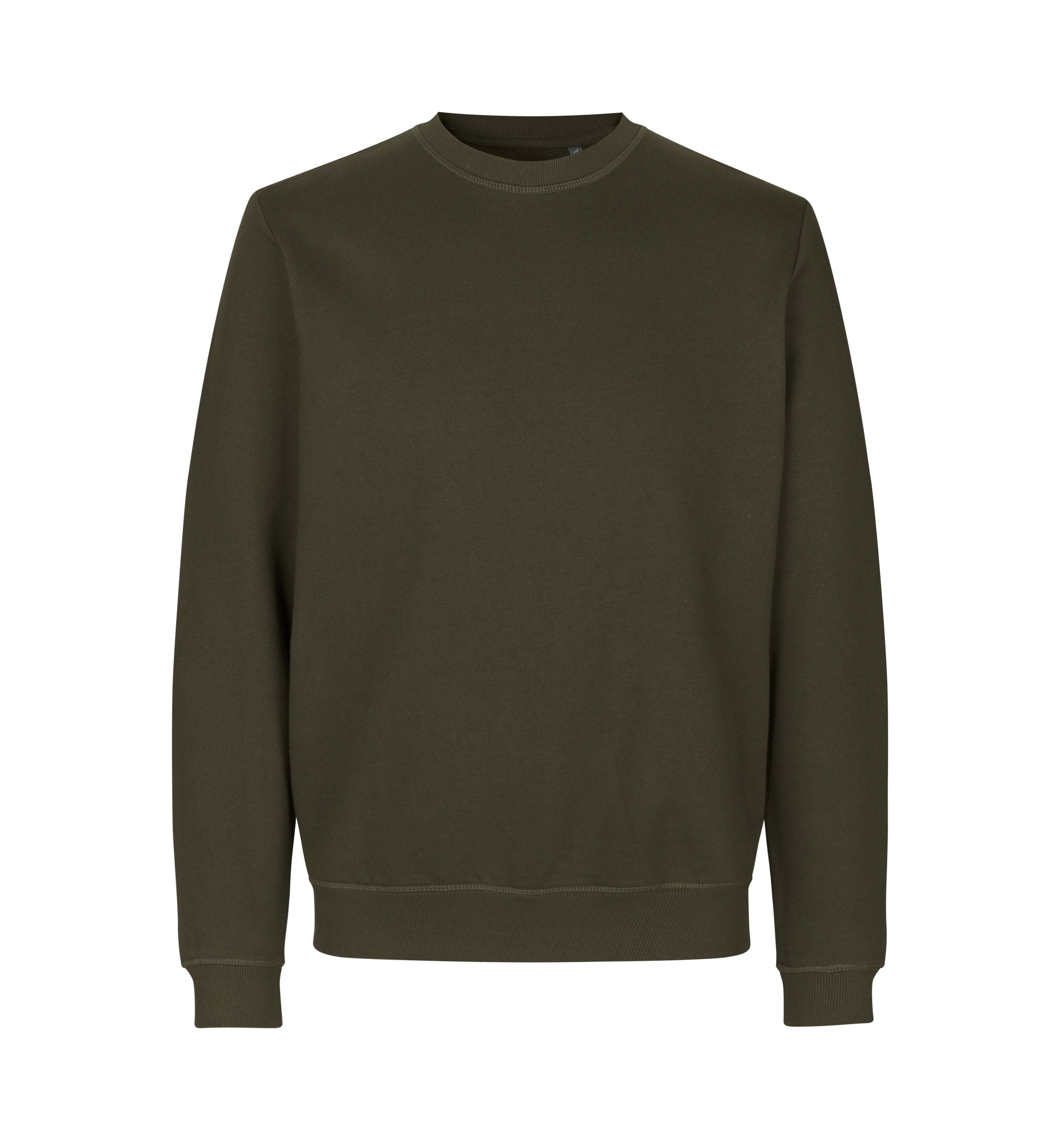 ID 0682 Sweatshirt | økologisk nærbillede med firmalogo