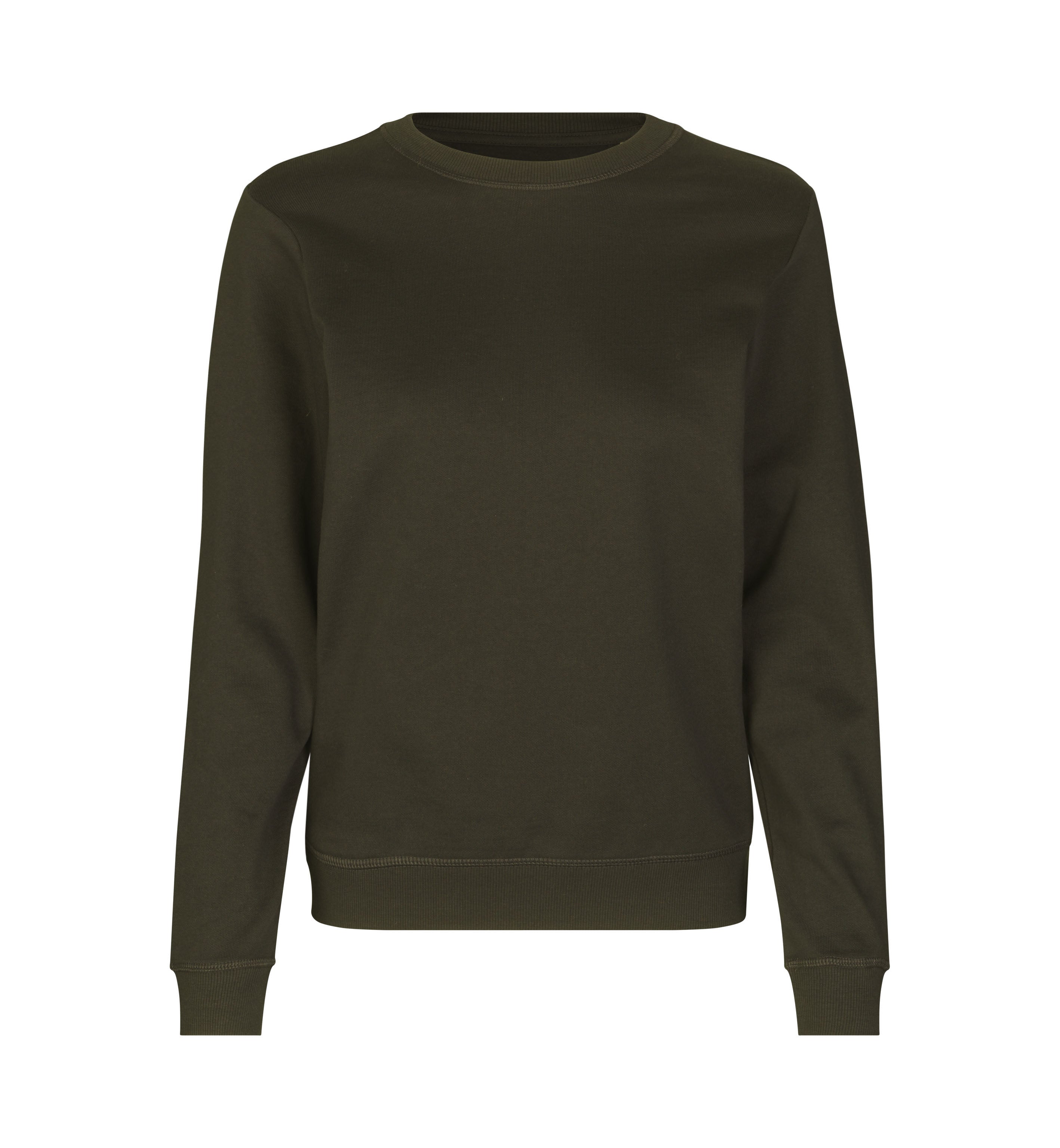 ID 0683 Sweatshirt | økologisk | dame nærbillede med firmalogo
